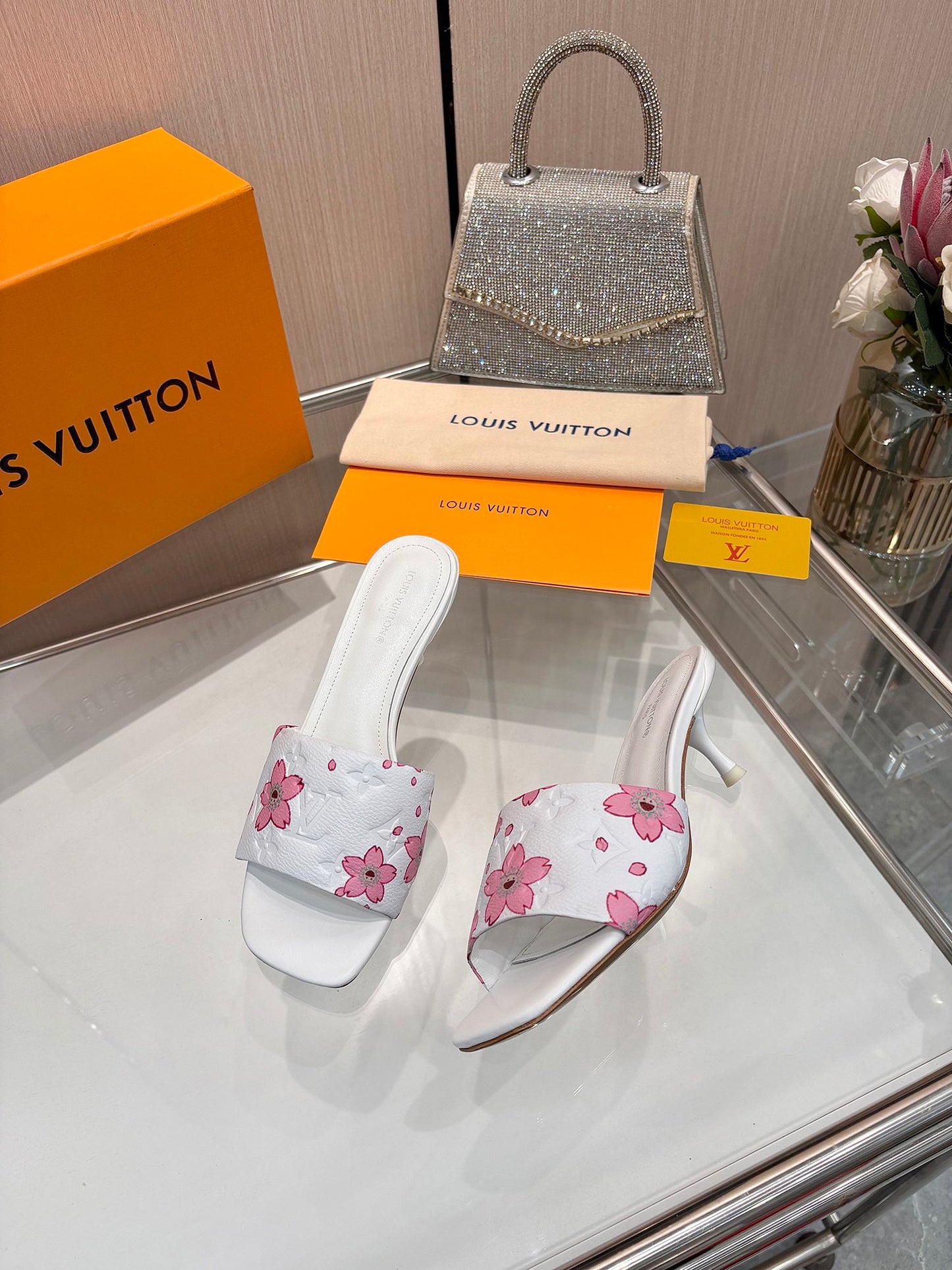 Louis Vuitton Swarovski Sparkle Glass Sandals