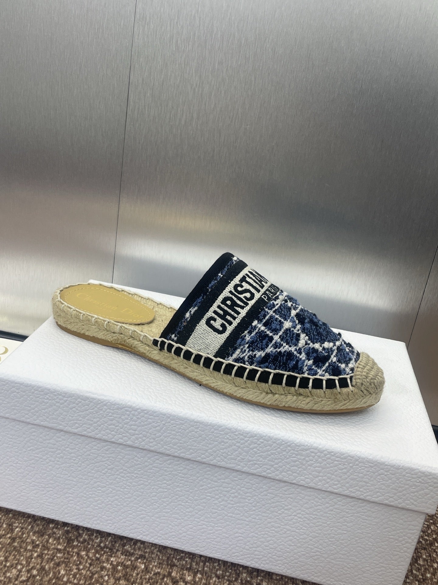 Dior Espadrille Mule Sandals