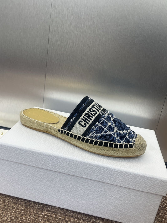 Dior Espadrille Mule Sandals