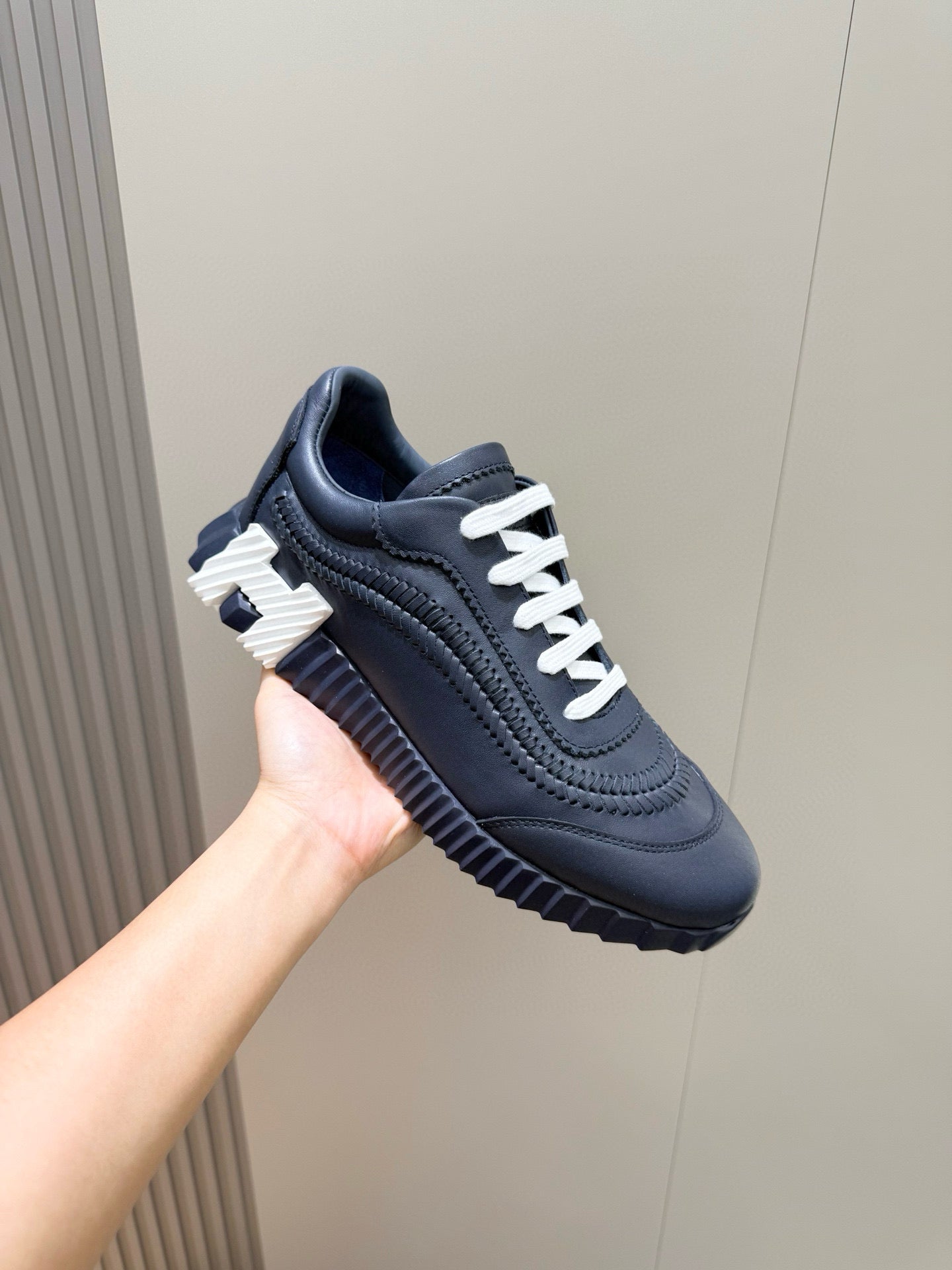 Hermes Elegant Mesh & Suede Bouncing Sneakers