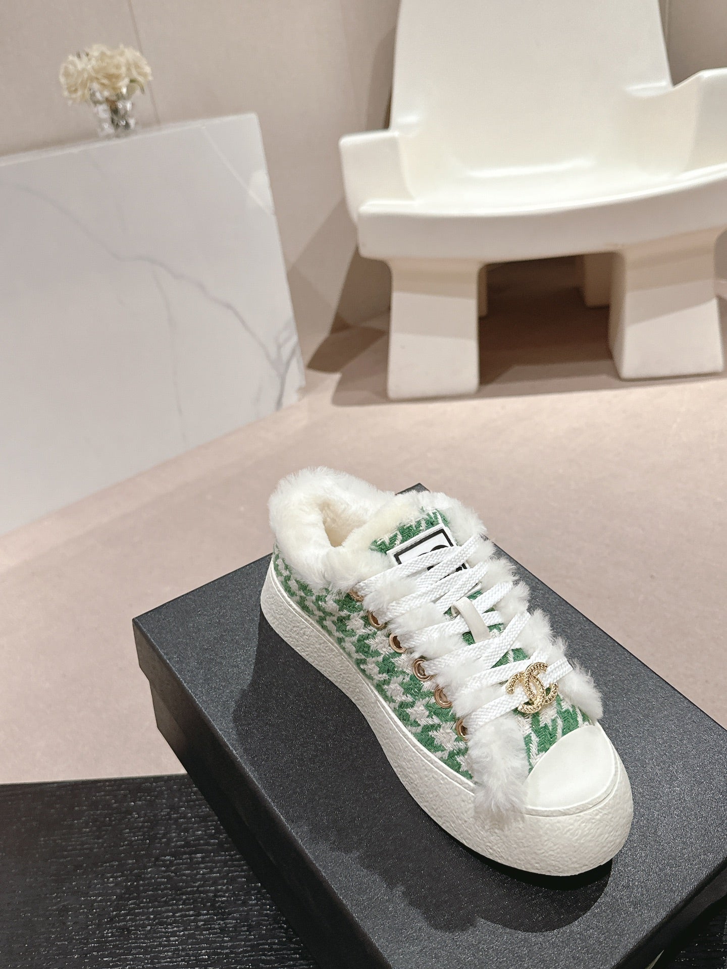 Chanel Elegant Terry Slide Slippers