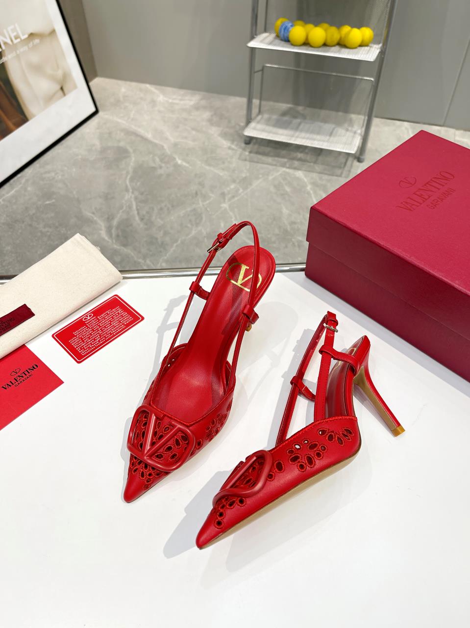 Valentino Rose Luxe Slingback Heels