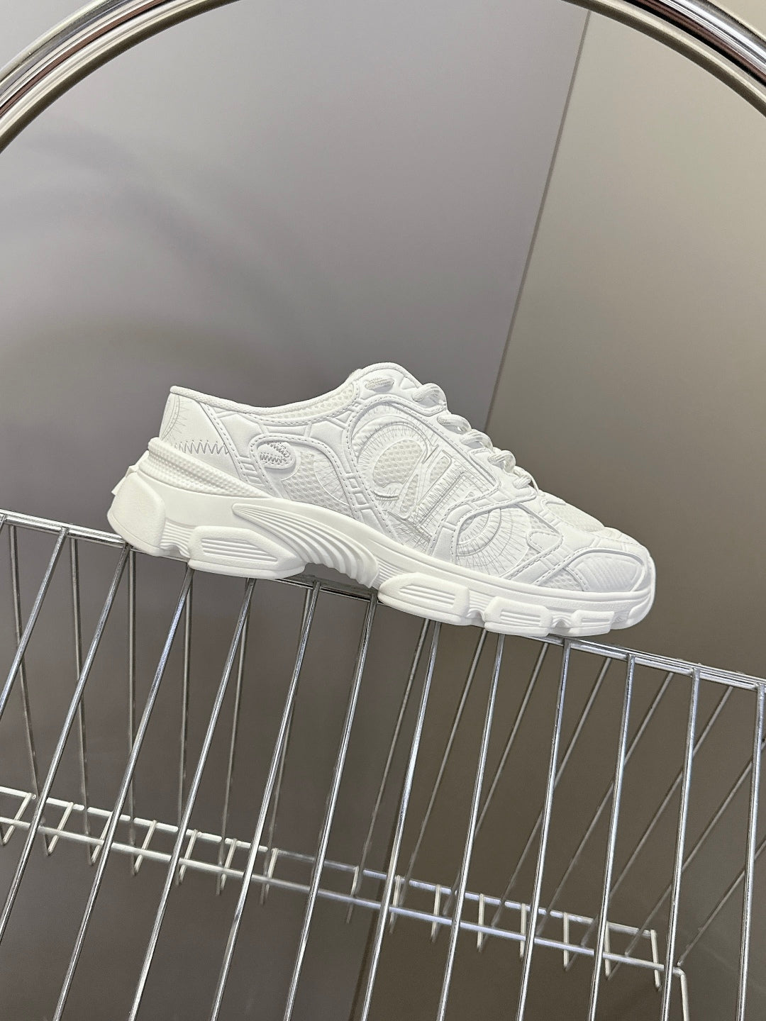 Dior Stuart Weitzman Mila Lift Pearl Leather Loafers | White | FARFETCH BH