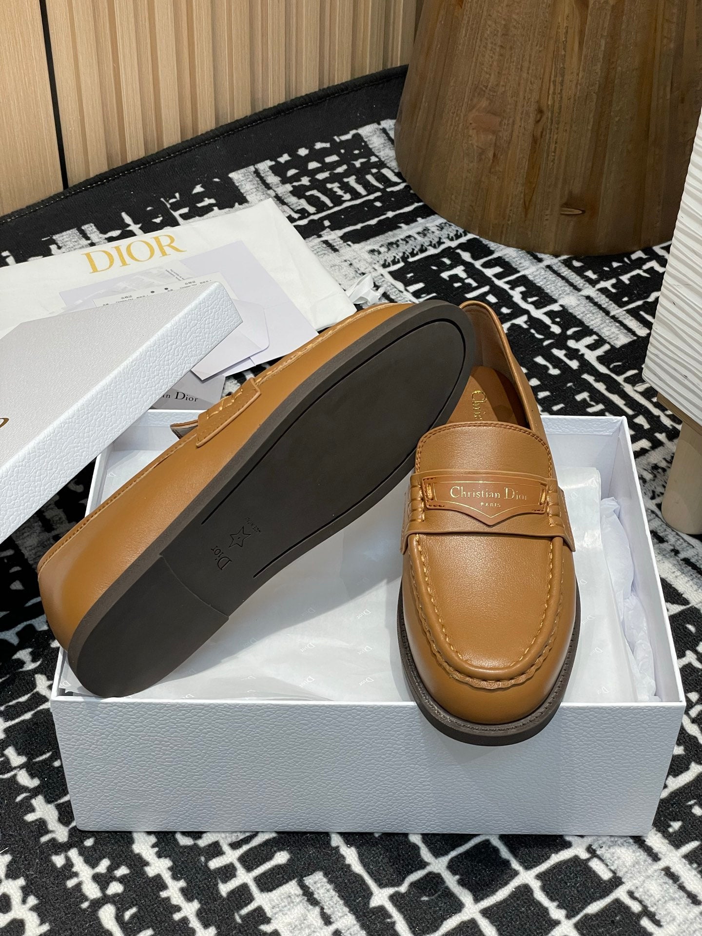 Dior Cadet EKD Leather Penny Loafers