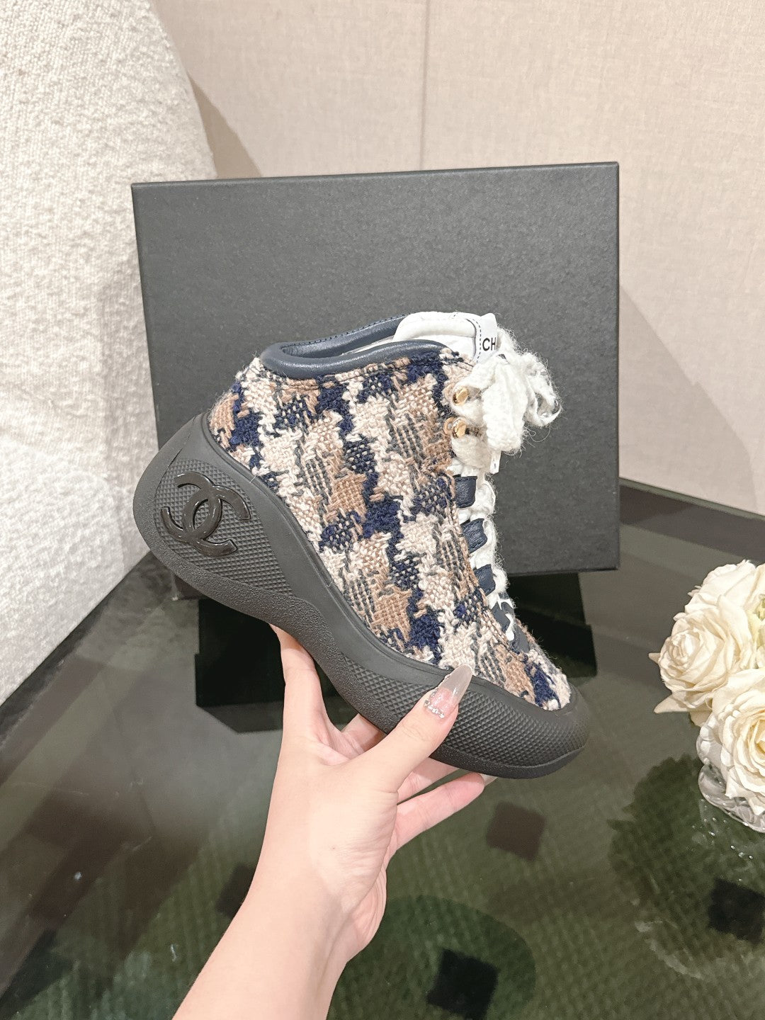 Chanel Triple Wavy Pink Tweed