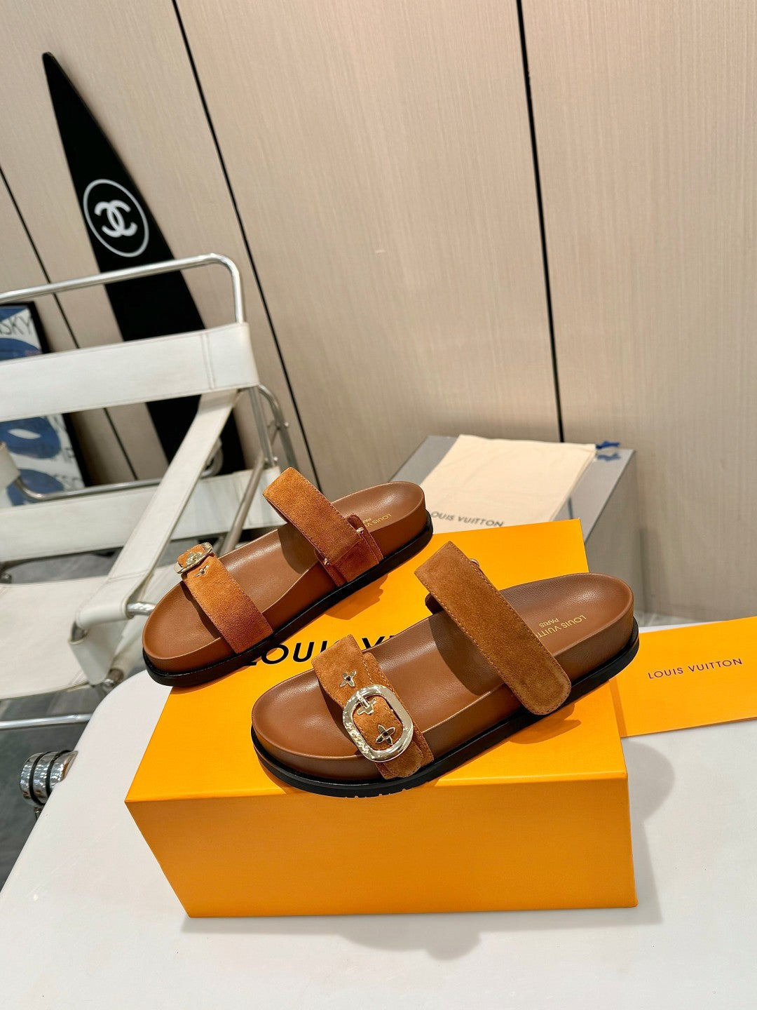 Louis Vuitton Elegant Monogrammed Evening Sandals