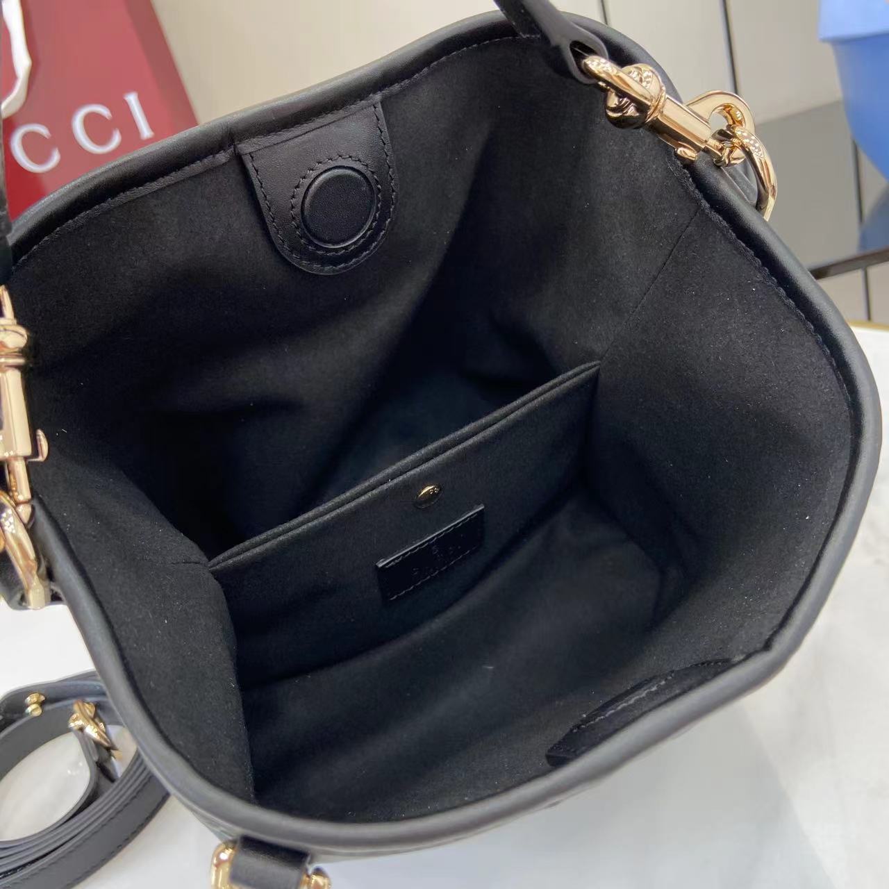 GG Emblem Small Bucket Bag