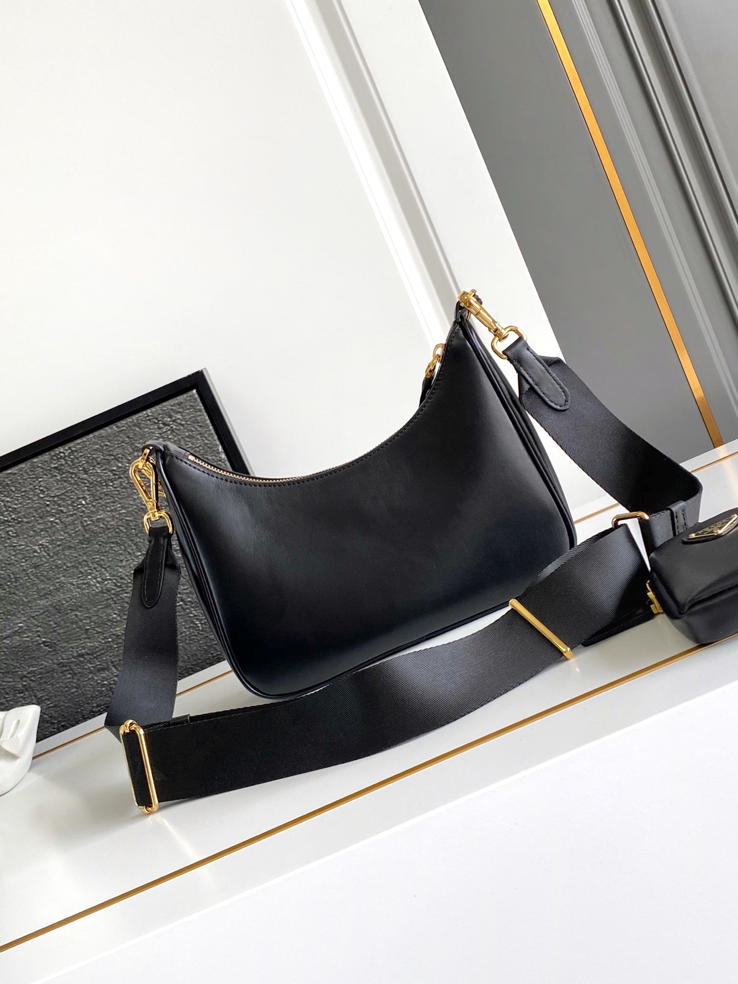 Prada Timeless Nylon Elegance Shoulder Bag