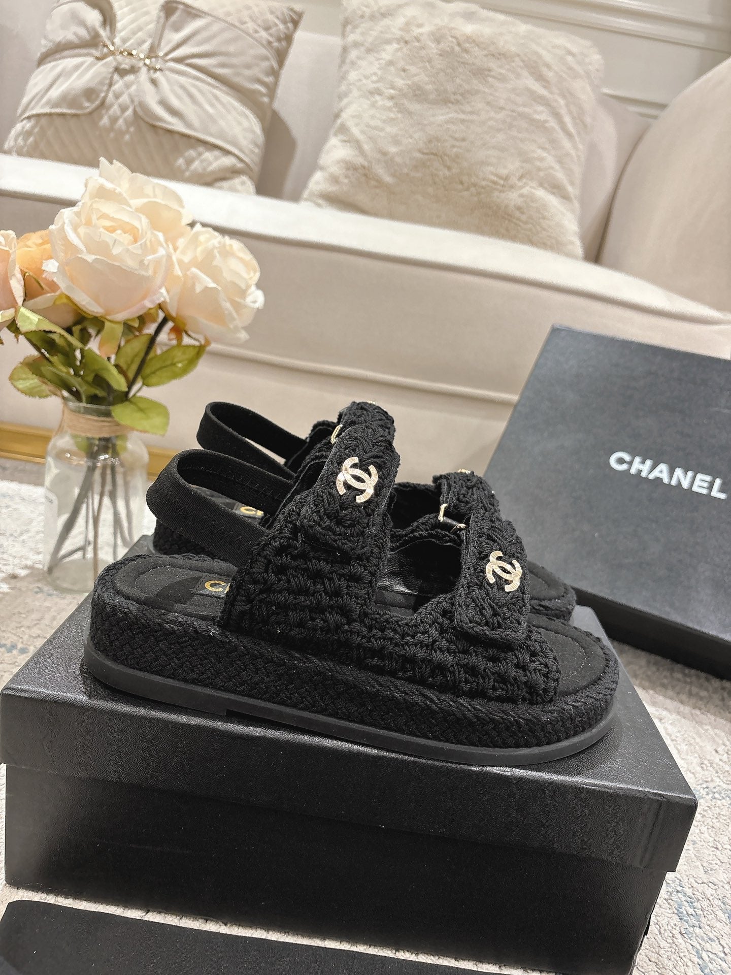 Chanel Knit Luxe Sandals