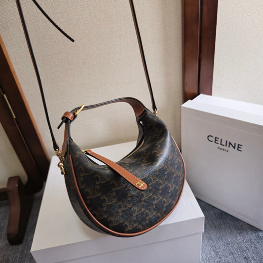 Celine Teen Lulu Bag in Triomphe Canvas and Calfskin