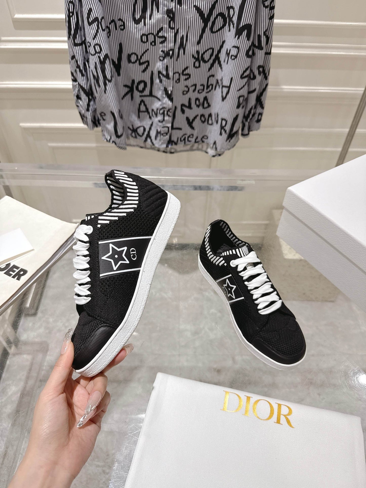 Dior Elegant Knit Platform Sneakers