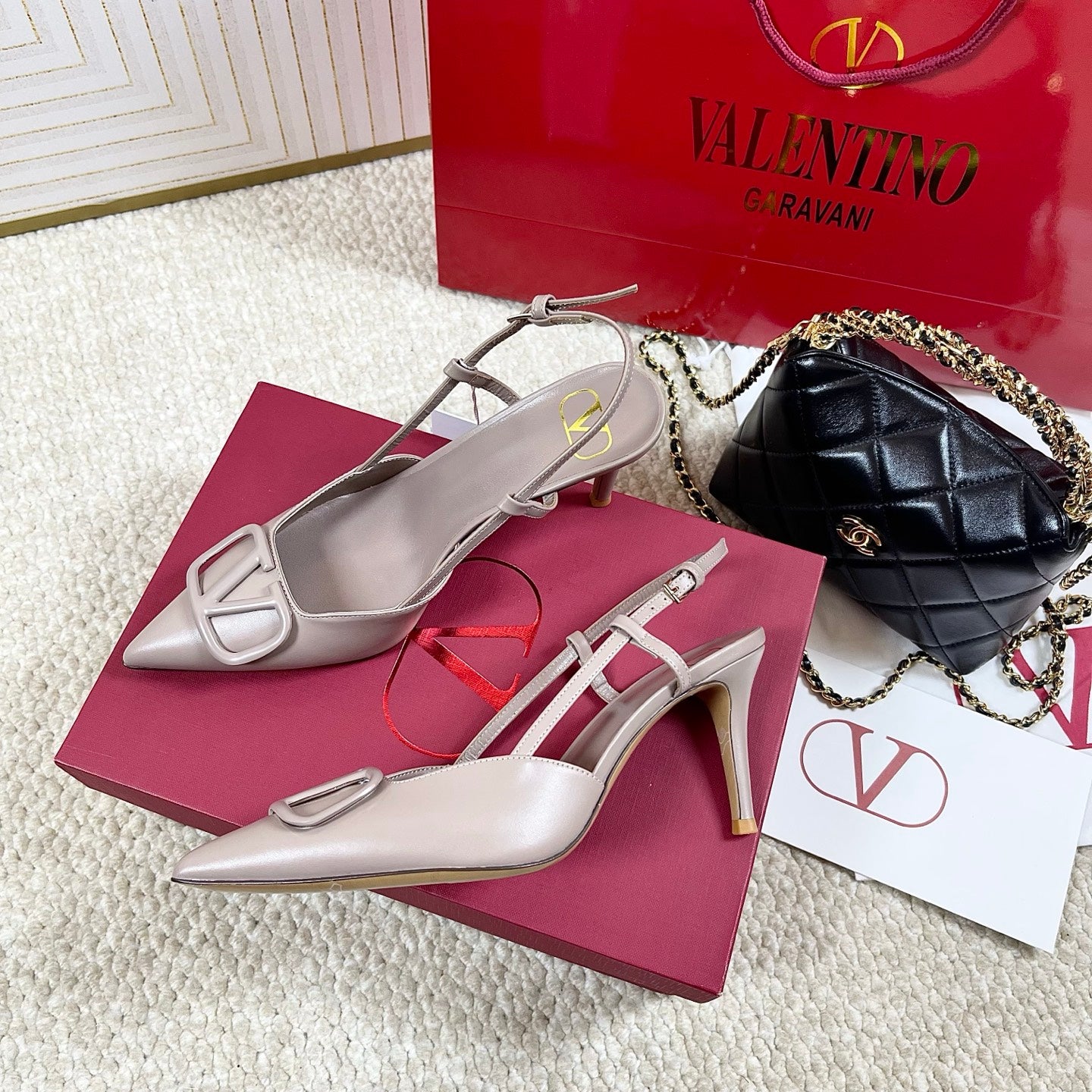 Valentino Crystal Elegance Satin Platforms