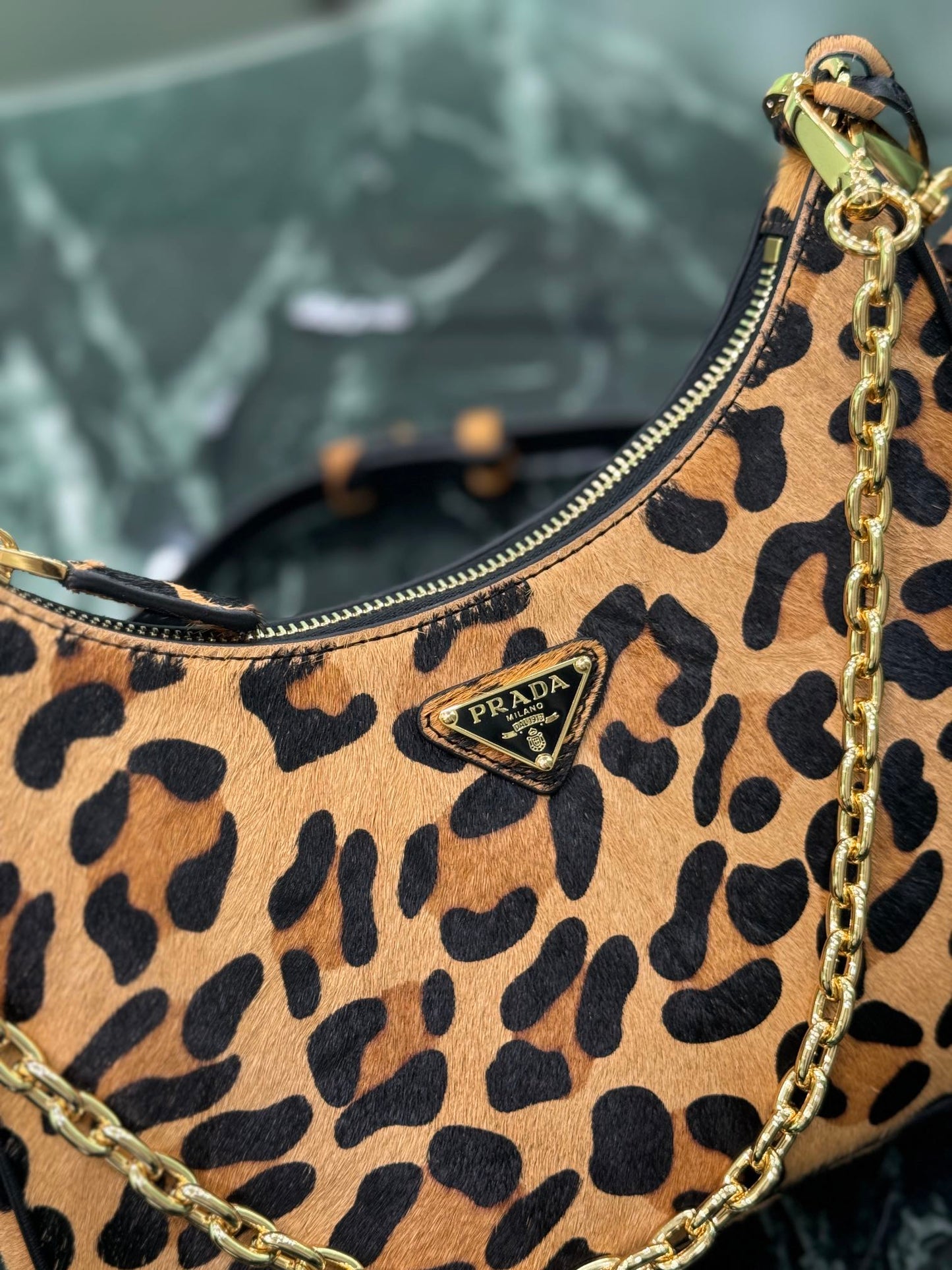 Prada Arqué Elegance Leather Shoulder Bag