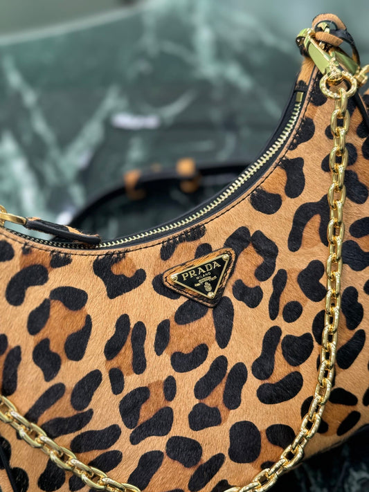 Prada Arqué Elegance Leather Shoulder Bag