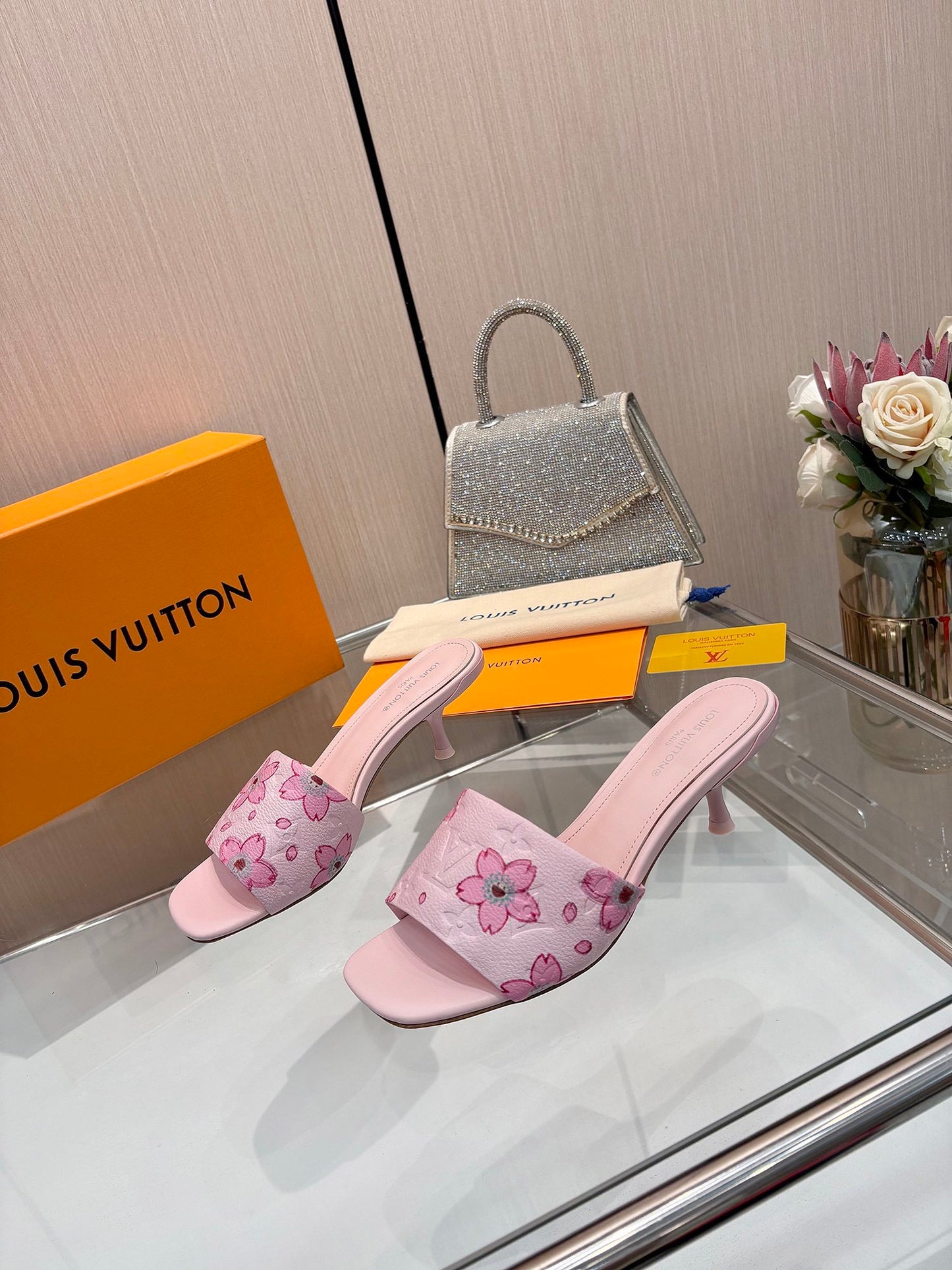 Louis Vuitton Swarovski Sparkle Glass Sandals