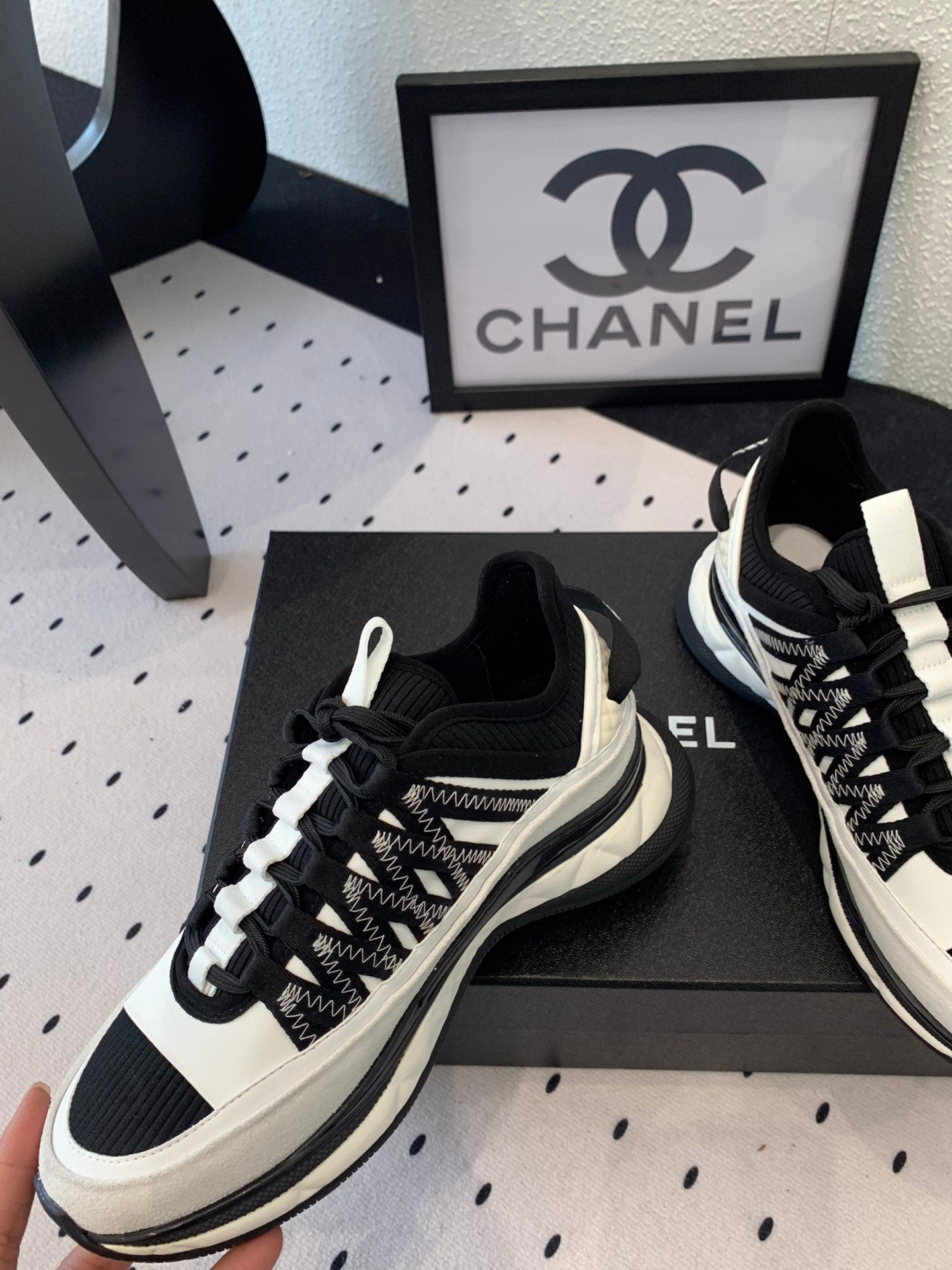 Chanel Velvet Low Top Sneakers