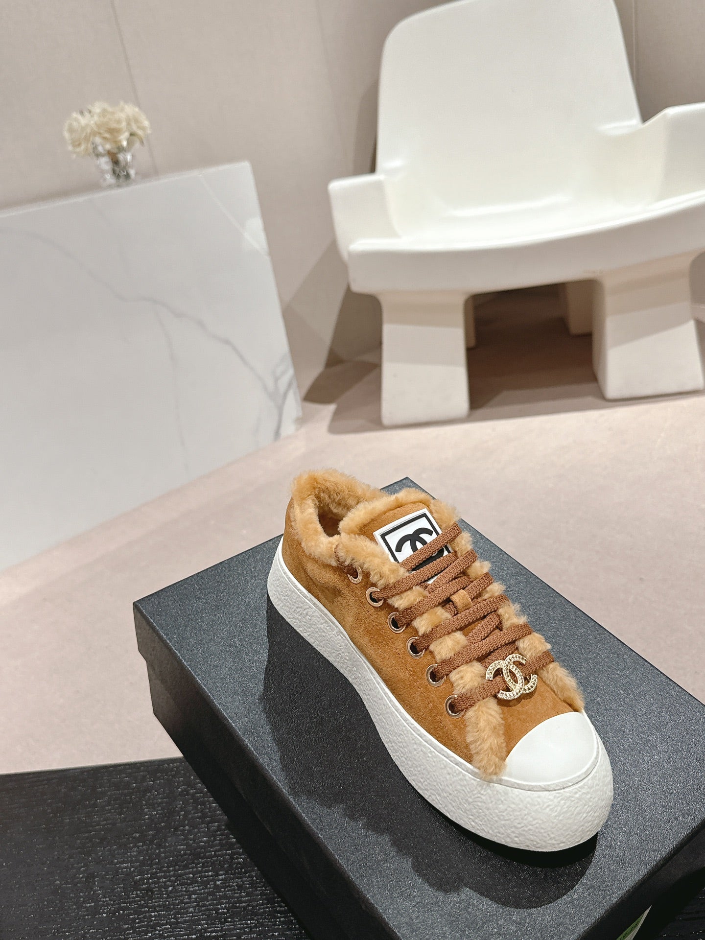 Chanel Elegant Terry Slide Slippers