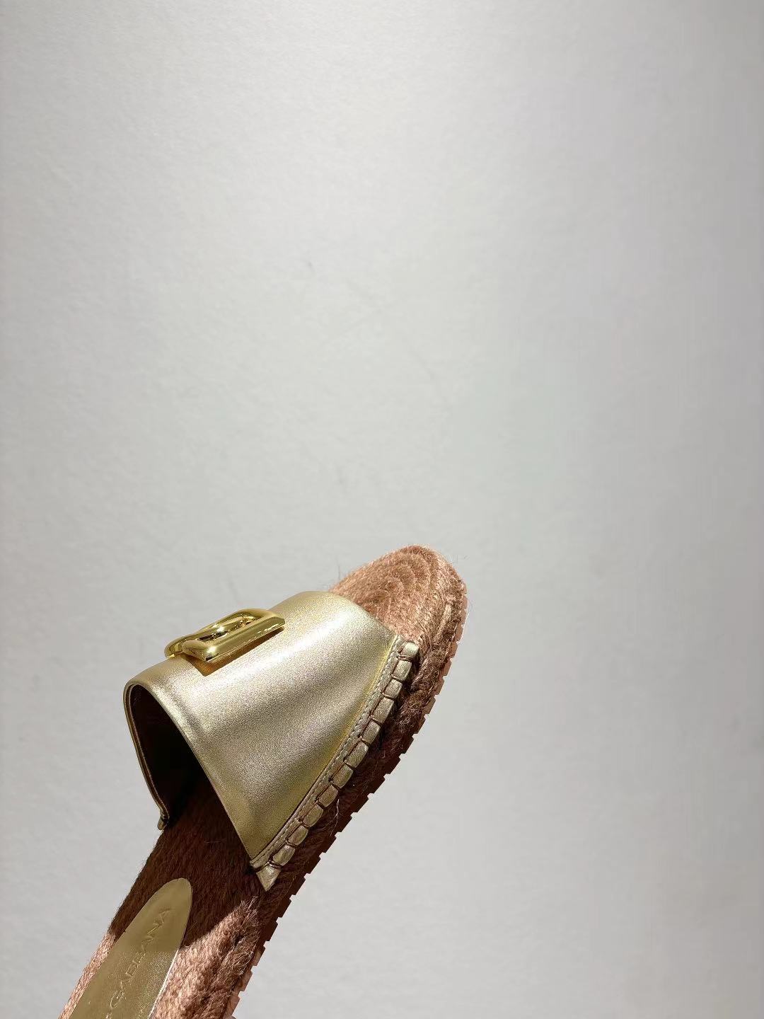 Dolce & Gabbana Woody Flat Logo Ribbon Slide Sandals