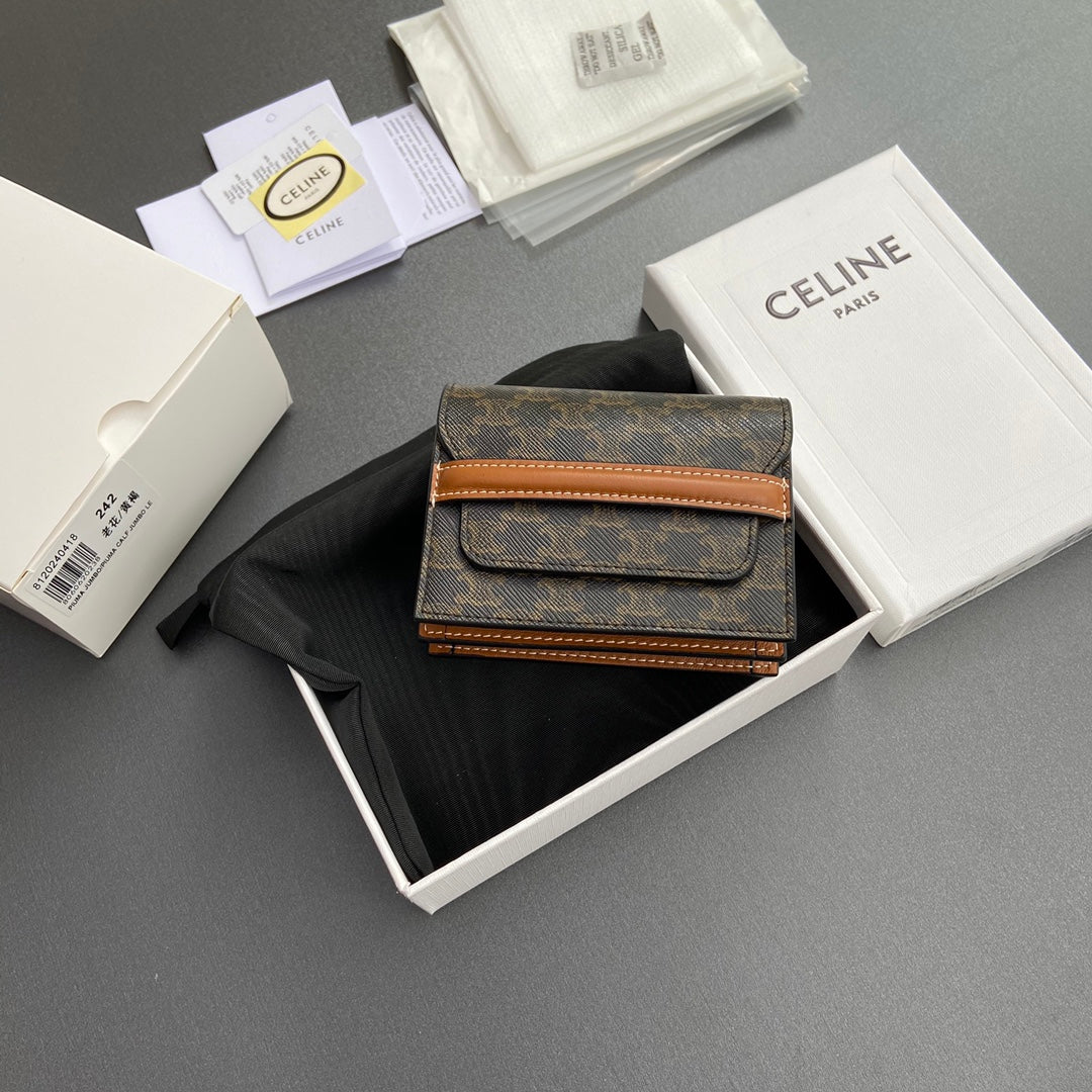 Celine Business Card Holder in Triomphe Canvas