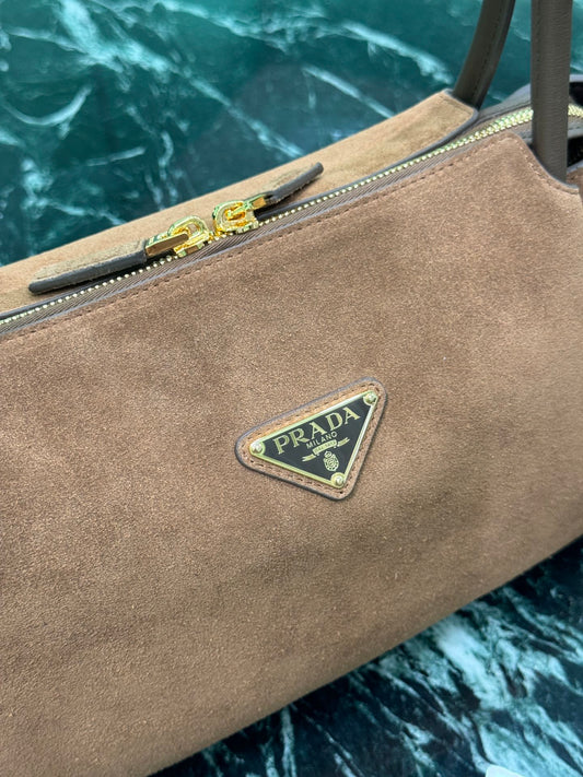 Prada Nocciolo Elegance Calfskin Tote