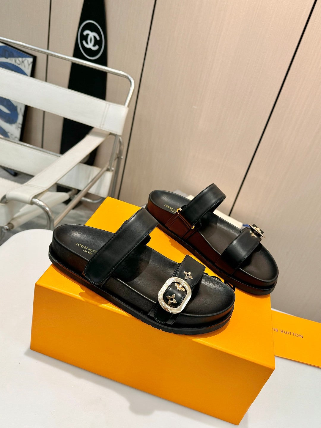 Louis Vuitton Elegant Monogrammed Evening Sandals