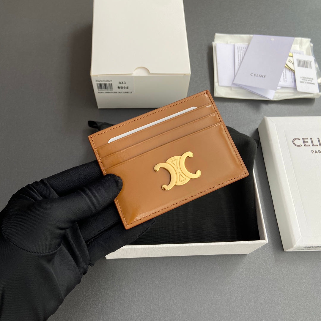 Celine Card Holder Triomphe in Shiny Calfskin