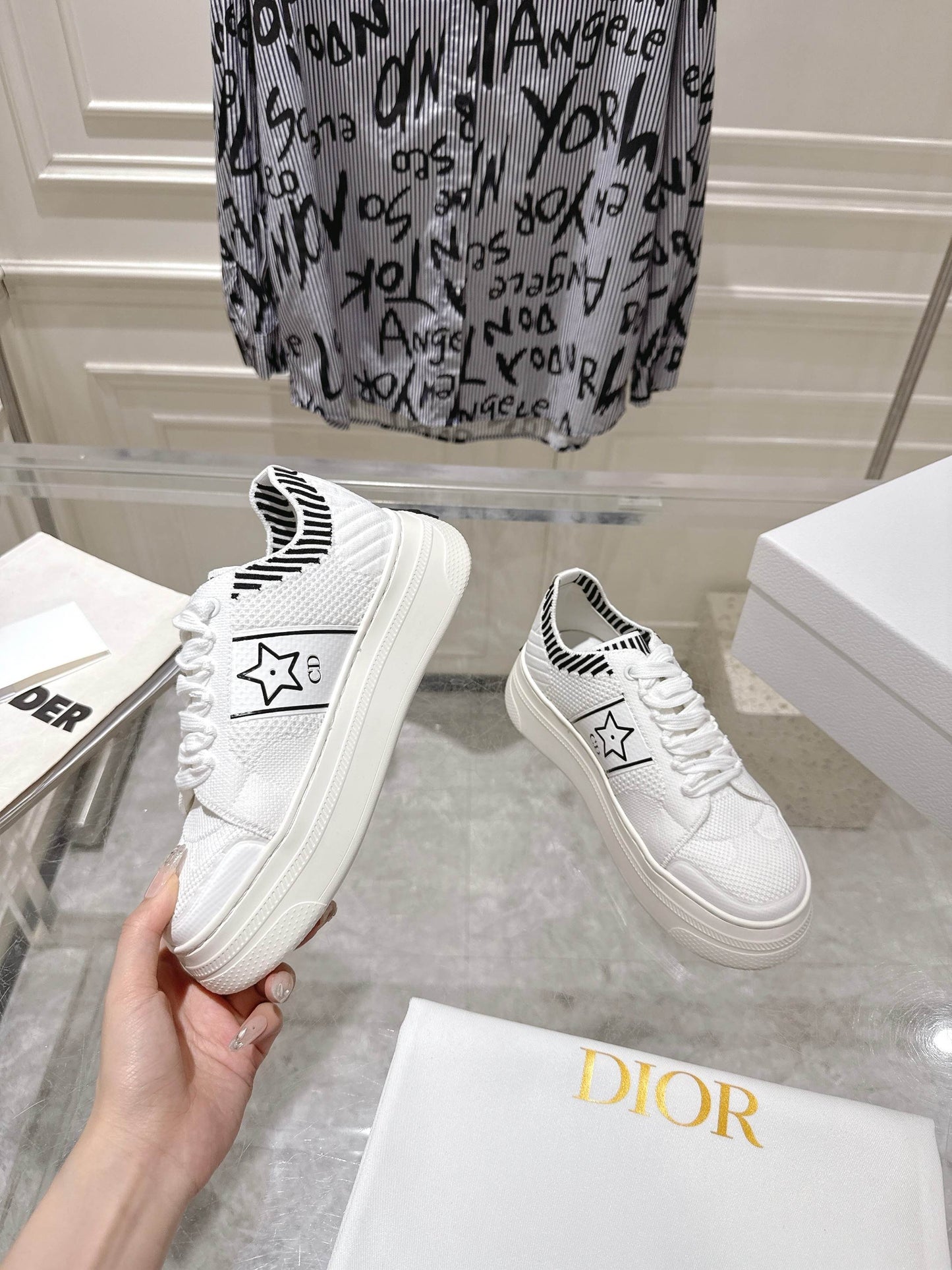 Dior Elegant Knit Platform Sneakers