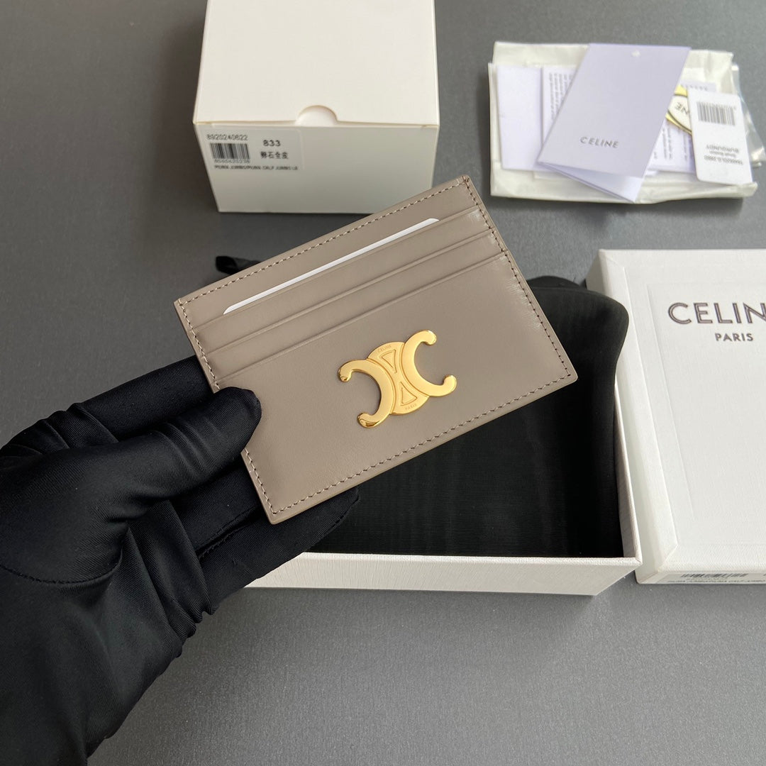 Celine Card Holder Triomphe in Shiny Calfskin