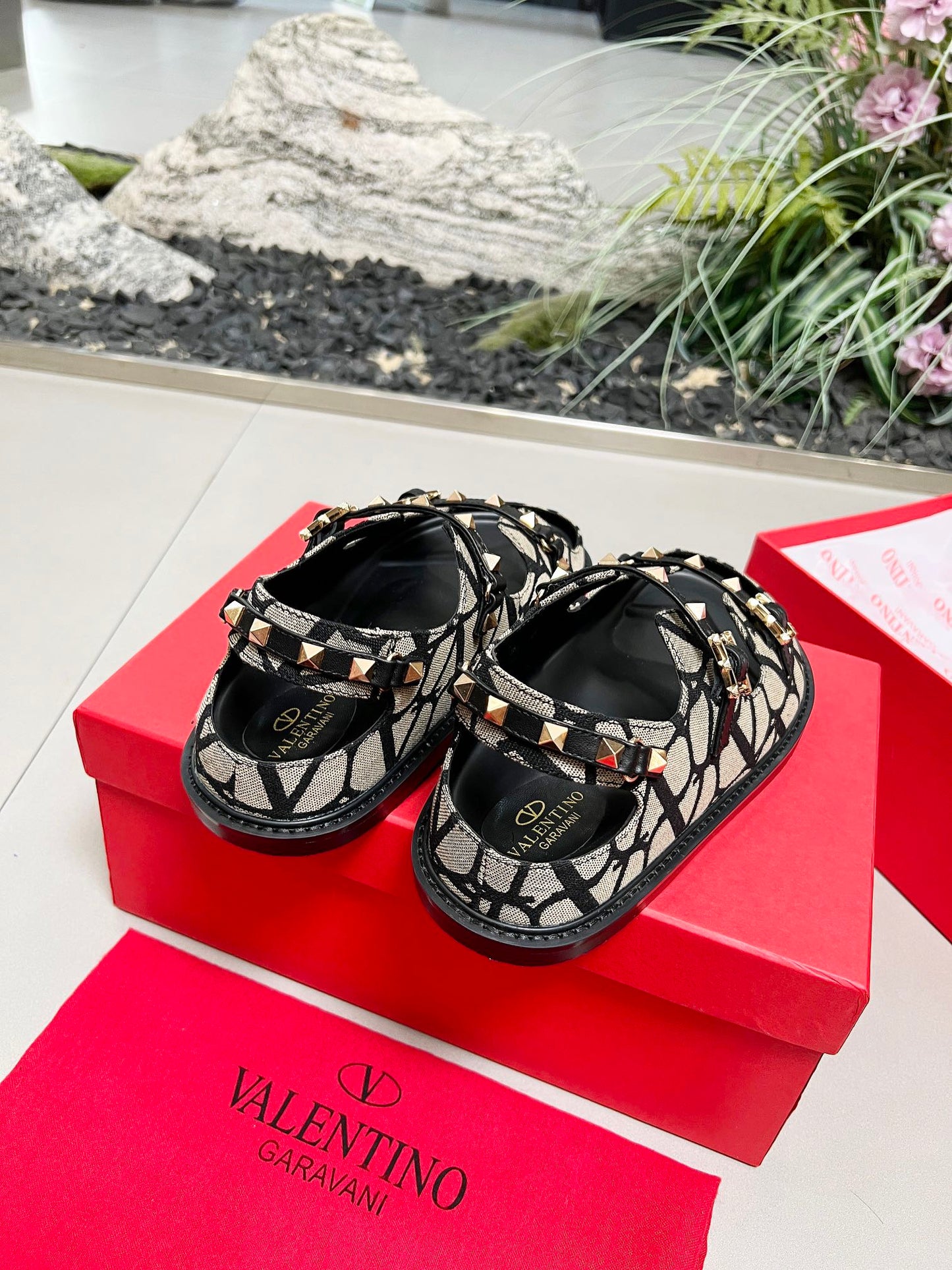 Valentino Cabochon Elegance Slide Sandal