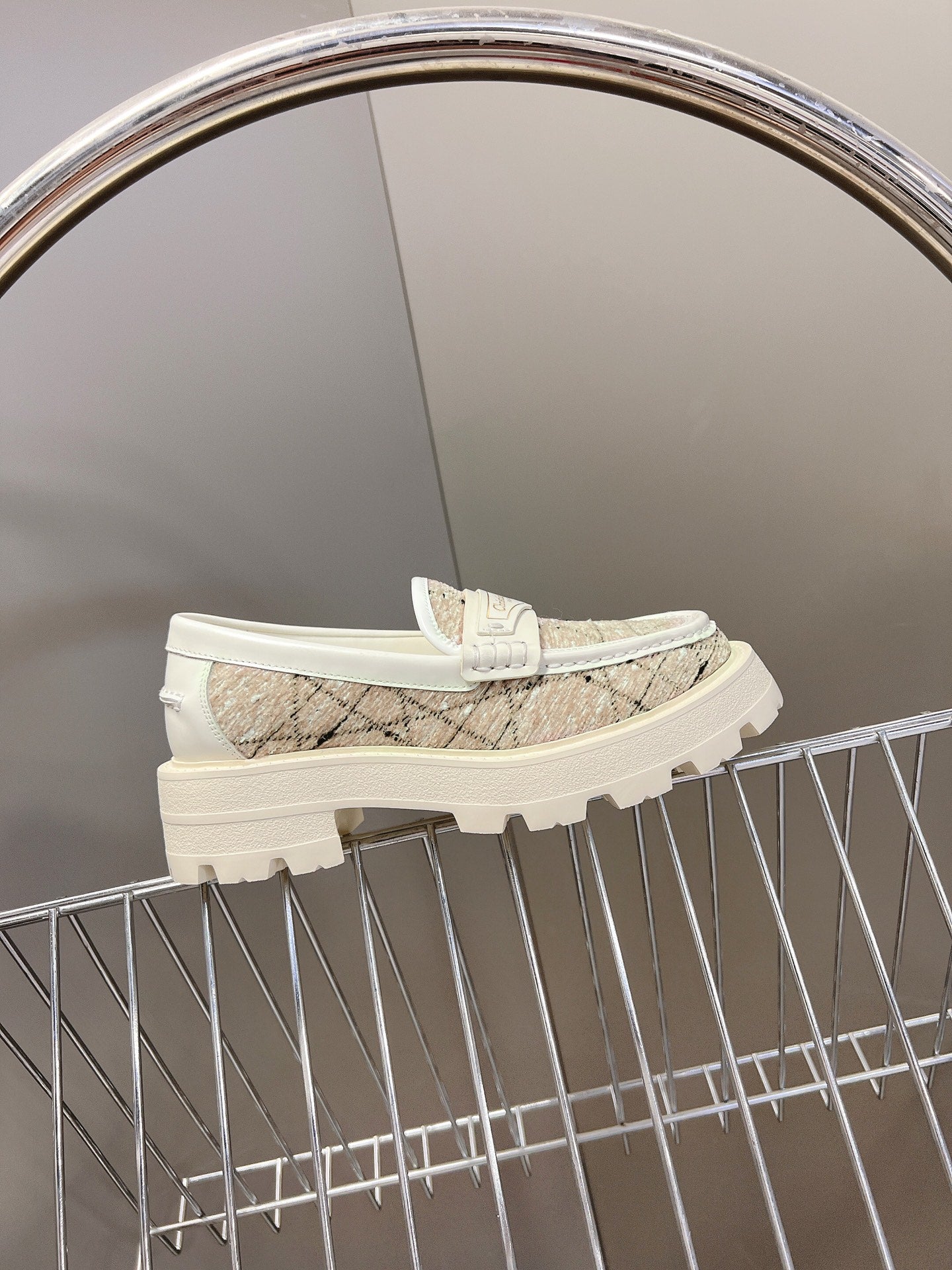 DIOR CHECKERED THICK-SOLED LOAFERS