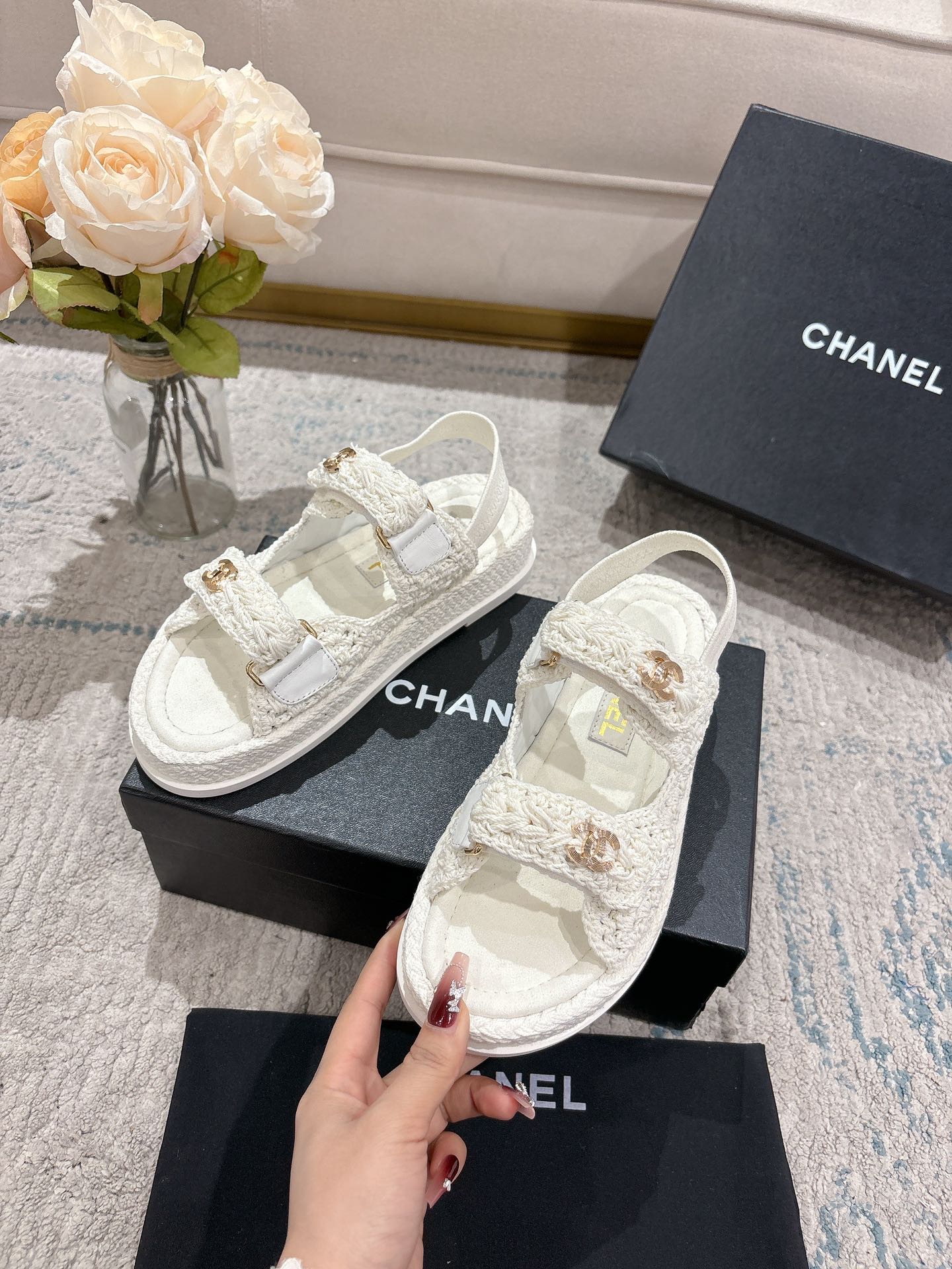 Chanel Knit Luxe Sandals