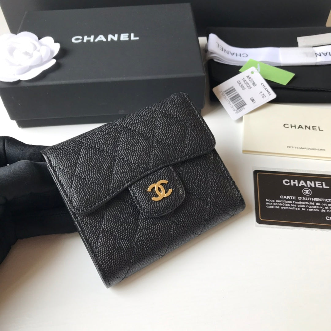 Chanel Elegant Leather Bifold Wallet
