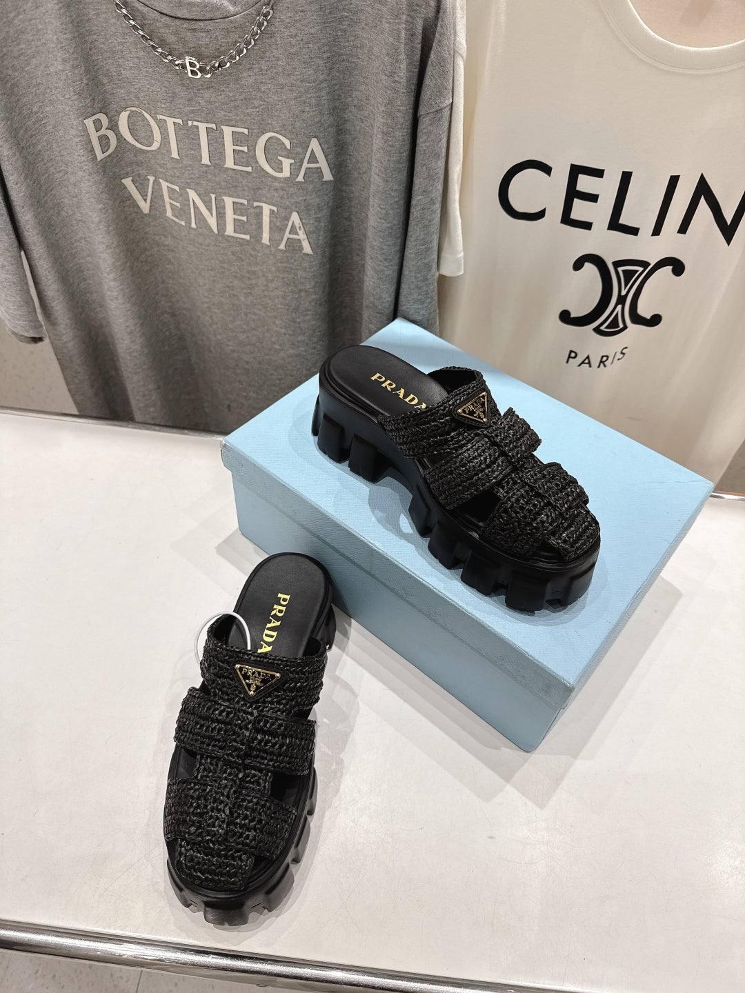 Prada Timeless Elegance Thong Sandals