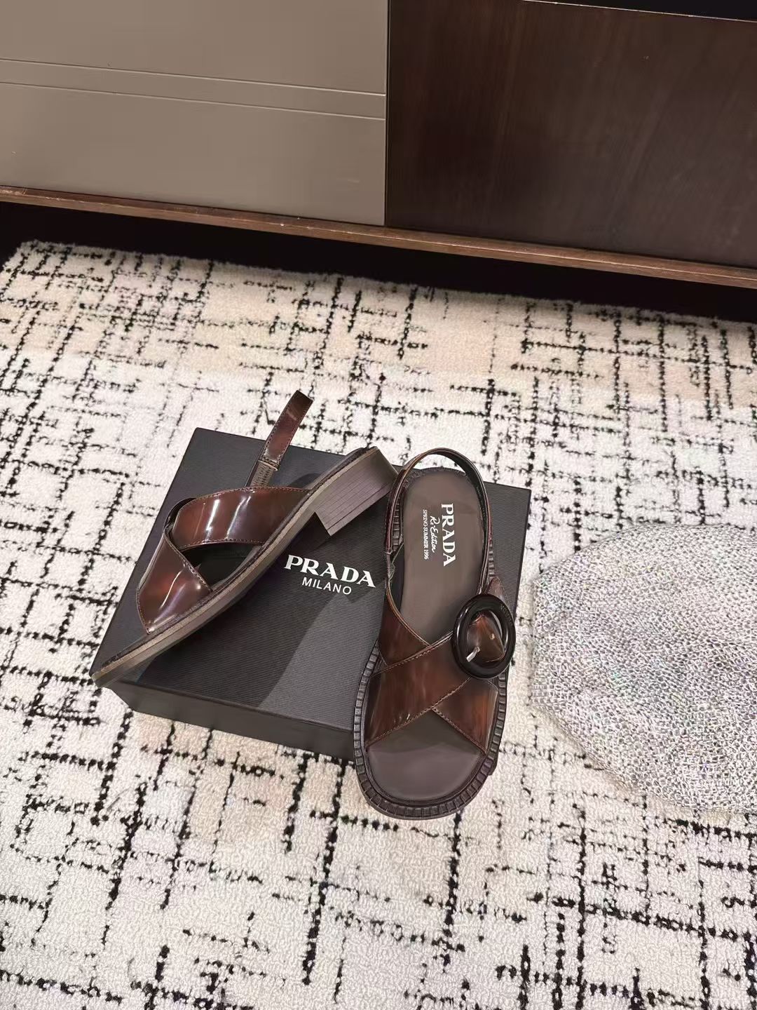 Prada Opulent Chain-Embellished Leather Loafers