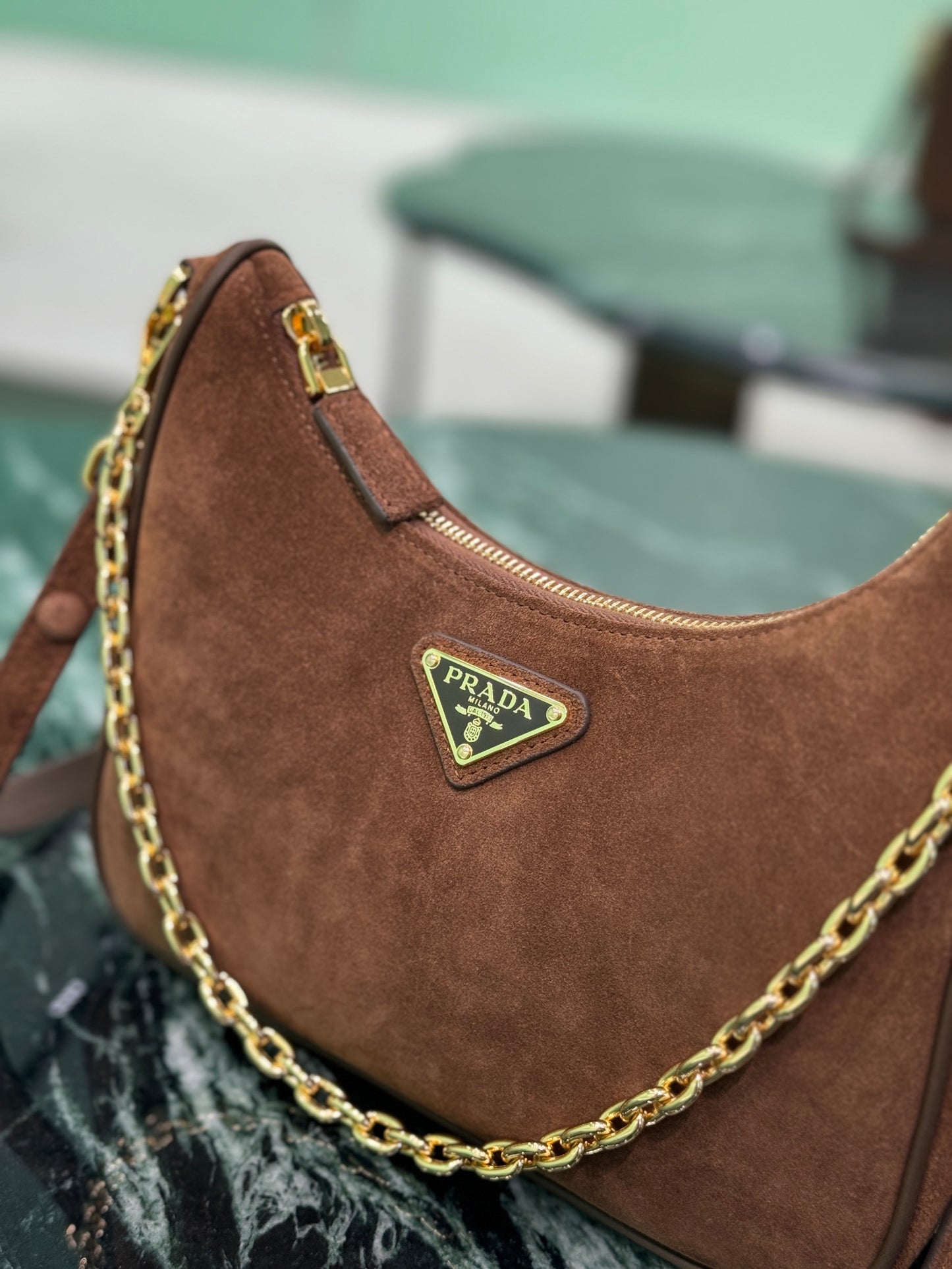 Prada Bonnie Grande Suede Elegance