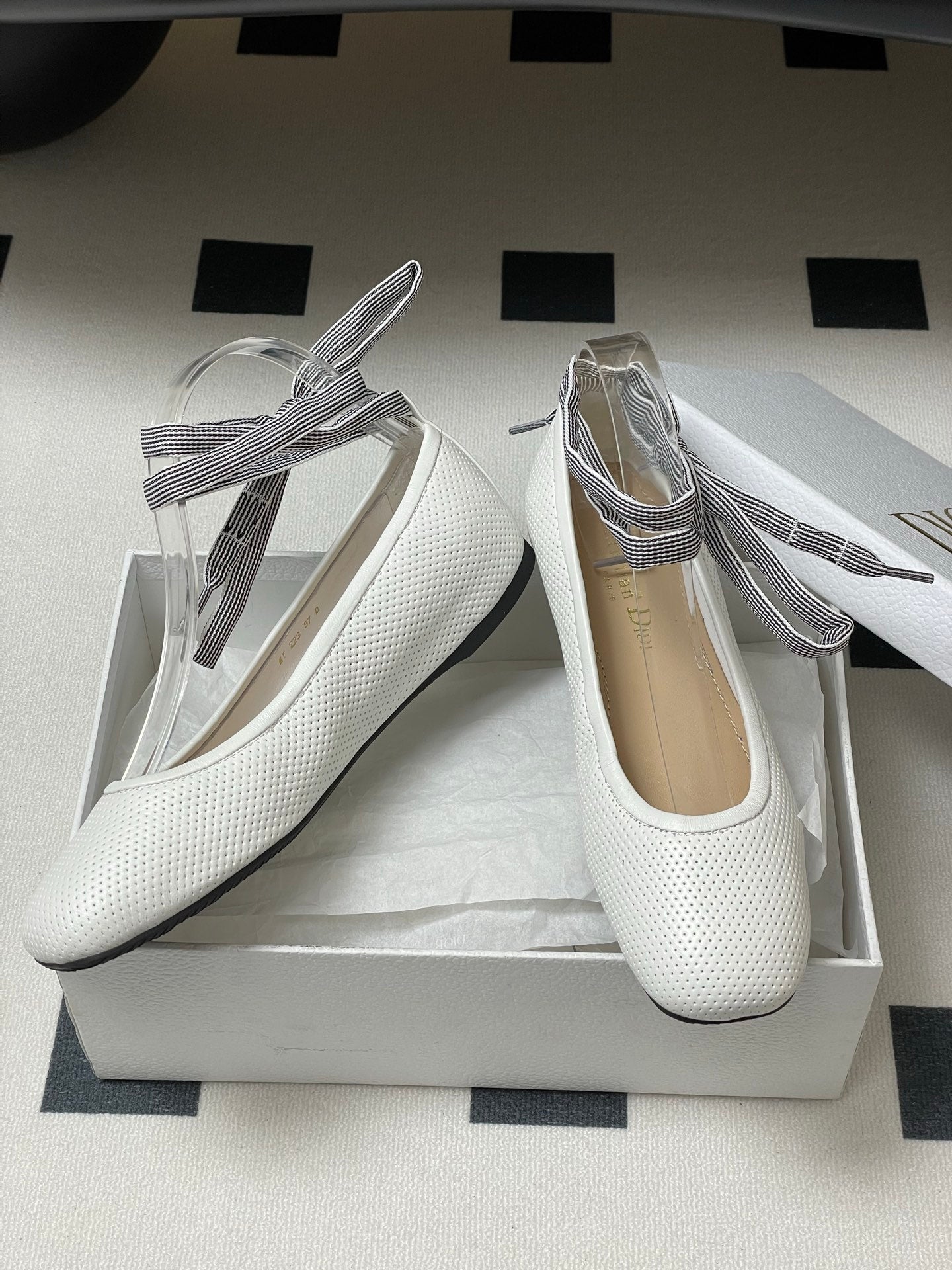 Dior D-Journey Lace-Up Ballet Flat
