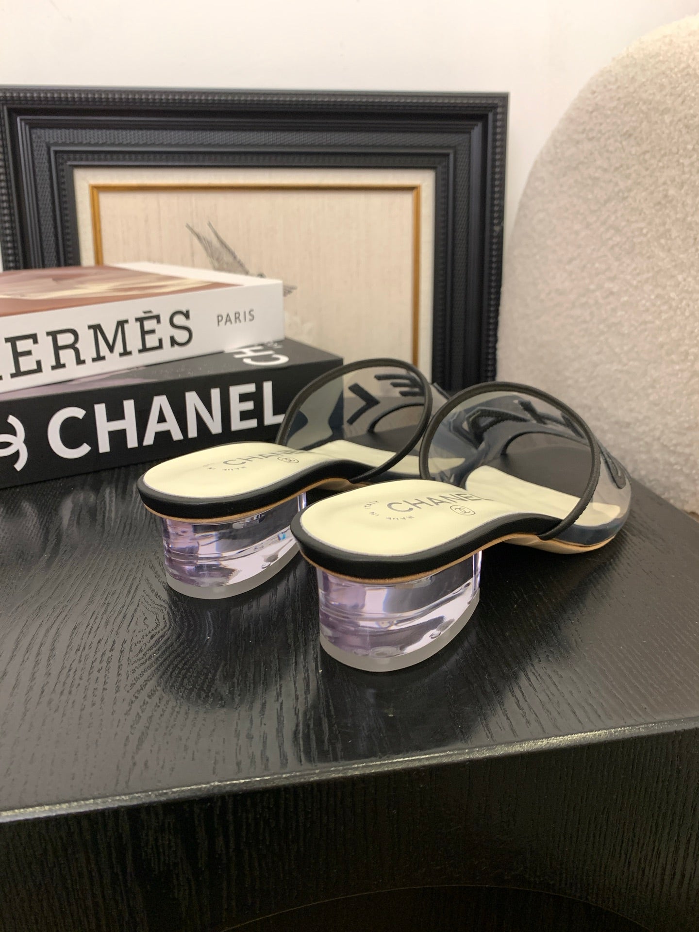 Chanel Timeless PVC Logo Slides