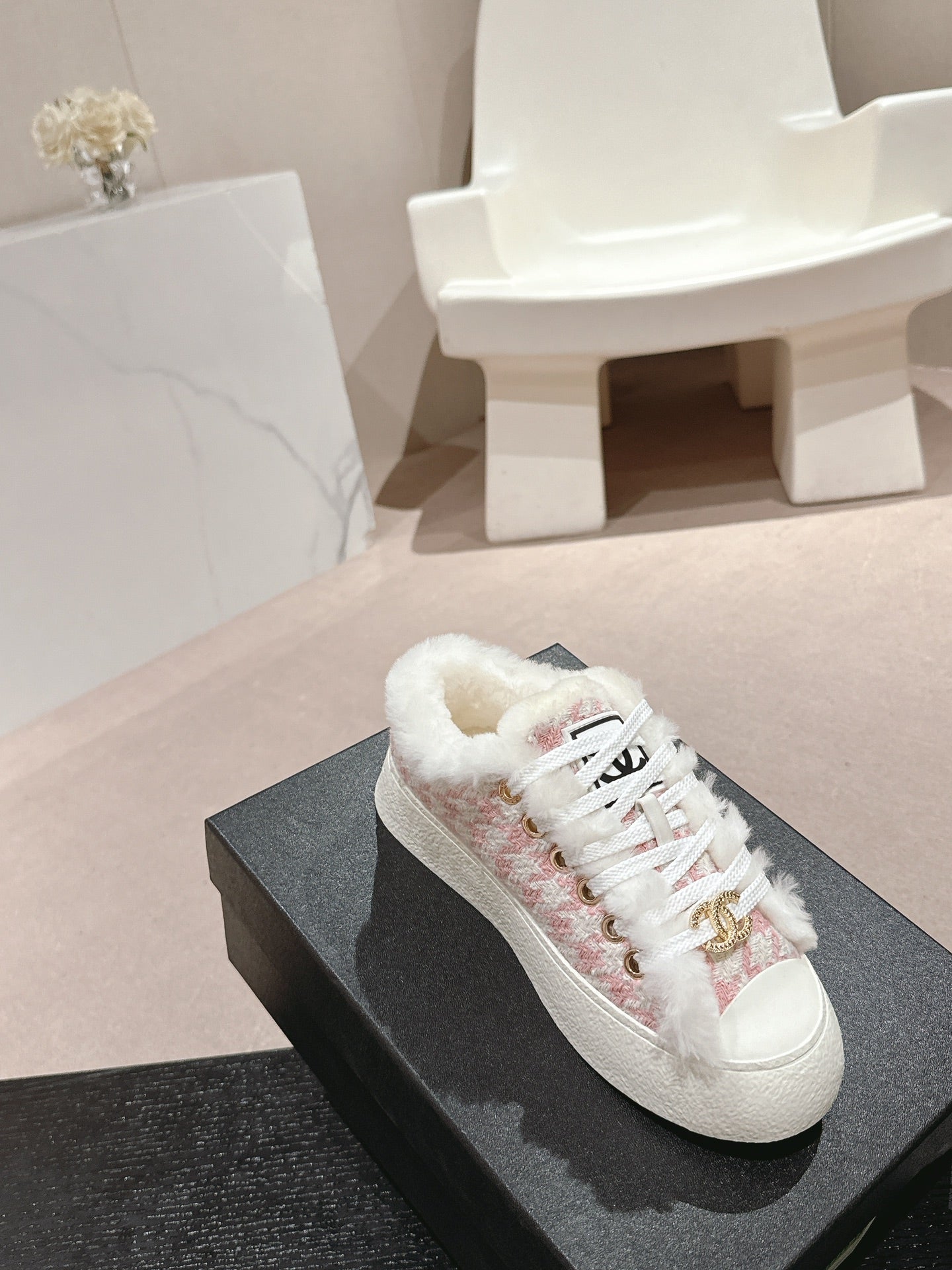 Chanel Elegant Terry Slide Slippers