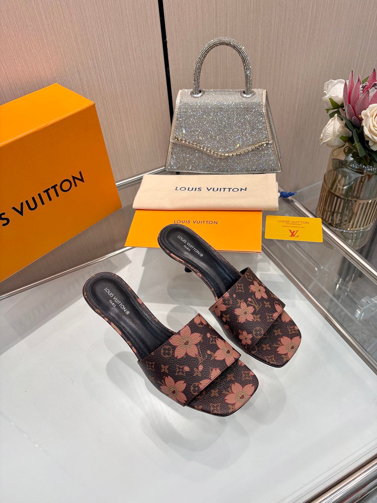 Louis Vuitton Swarovski Sparkle Glass Sandals