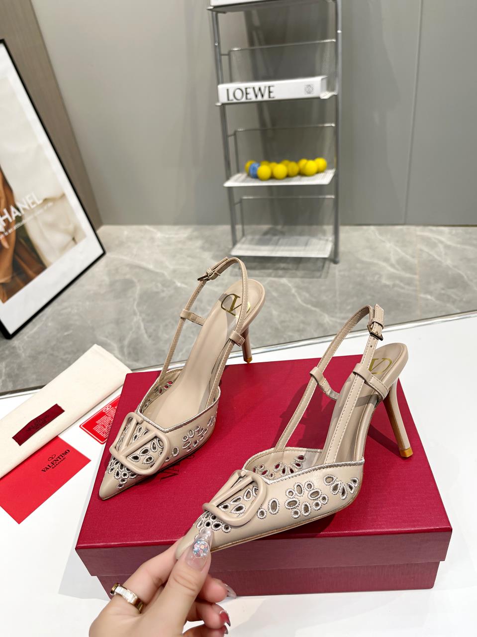 Valentino Rose Luxe Slingback Heels