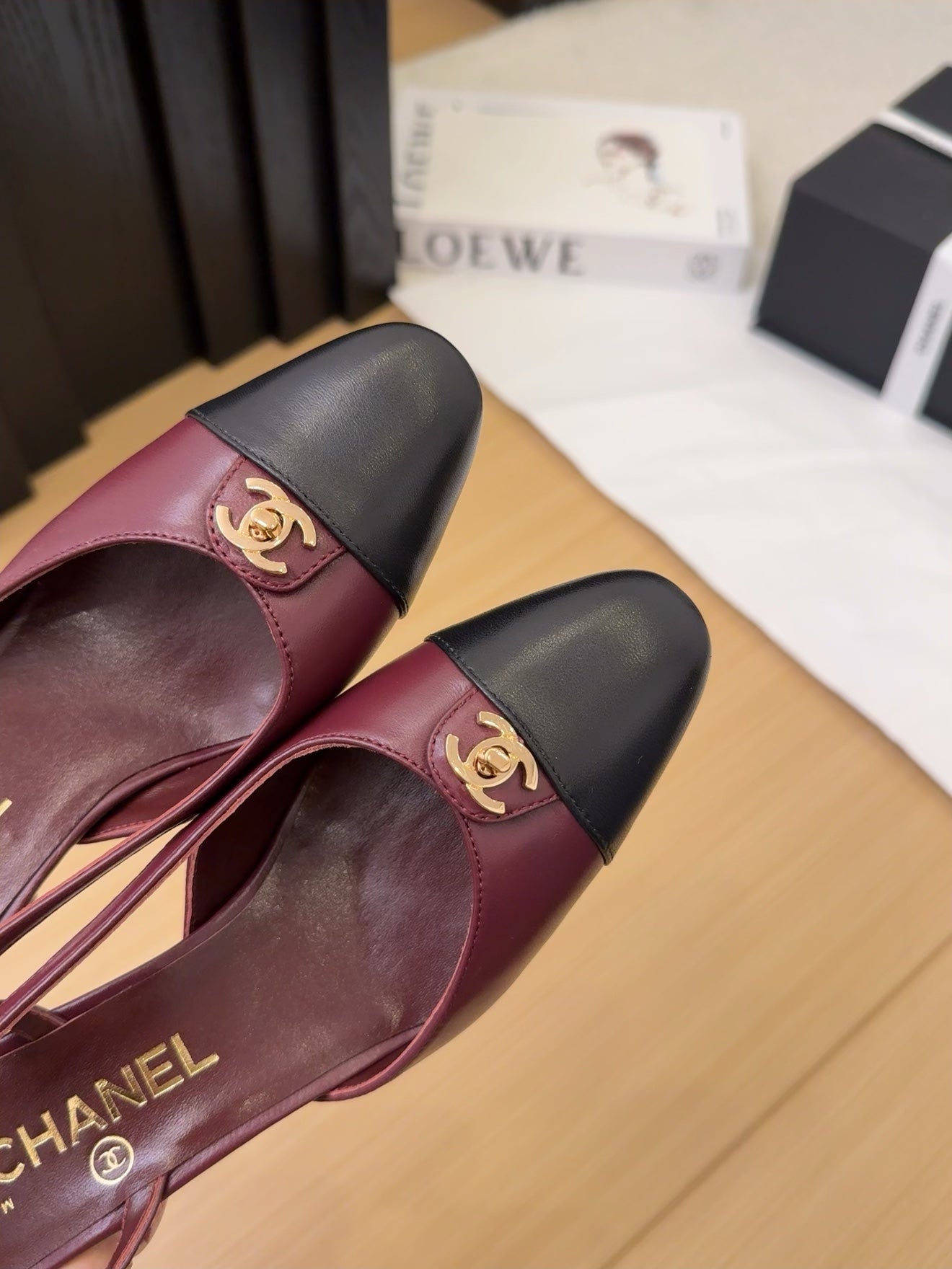 Chanel Timeless PVC Logo Slides