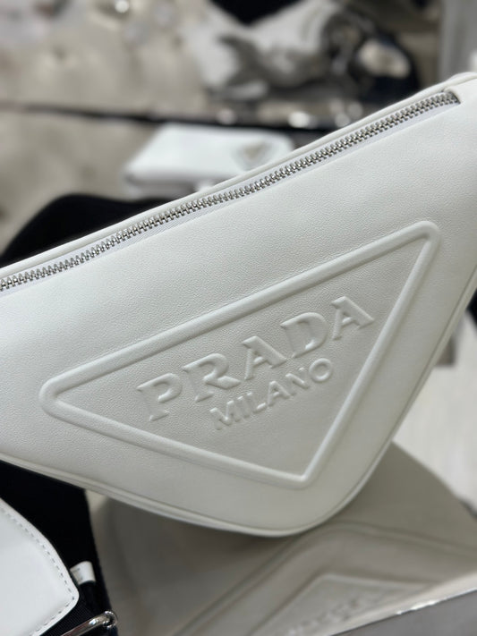 Prada Geometric Elegance Cotton Pouch