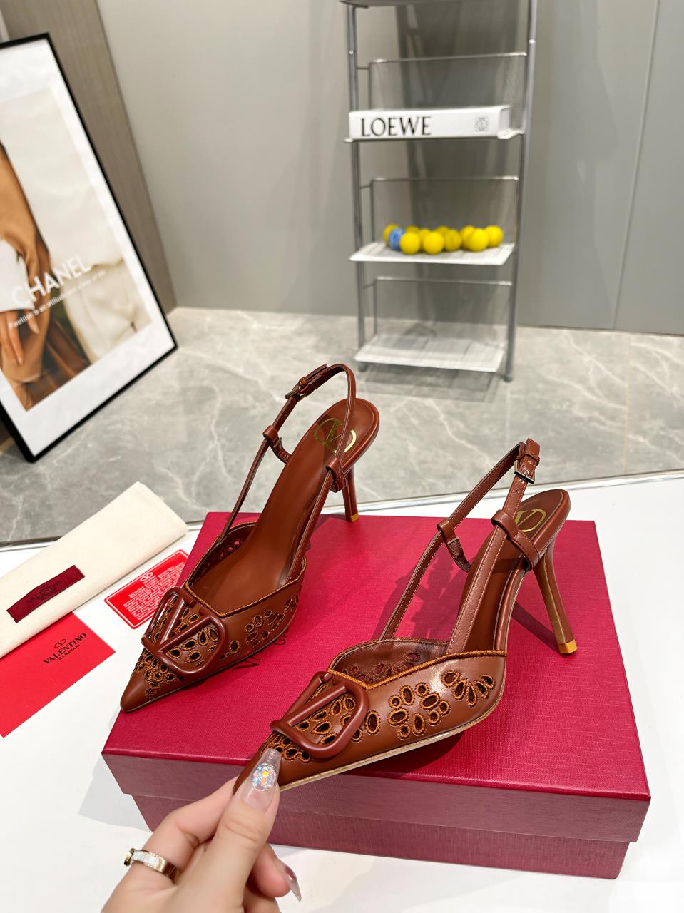 Valentino Rose Luxe Slingback Heels