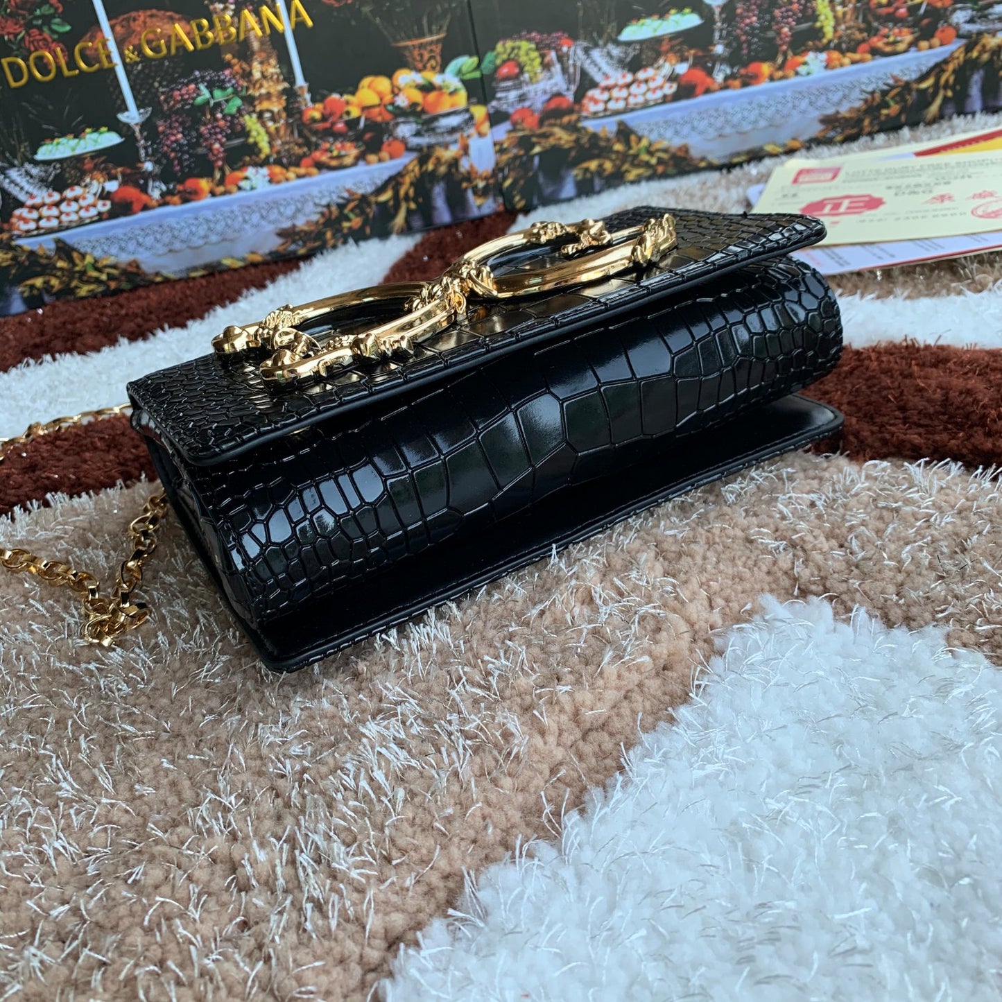 Dolce & Gabbana The Swan - Vintage Gucci GG Crossbody/Shoulder/Clutch Bag in Navy Leather