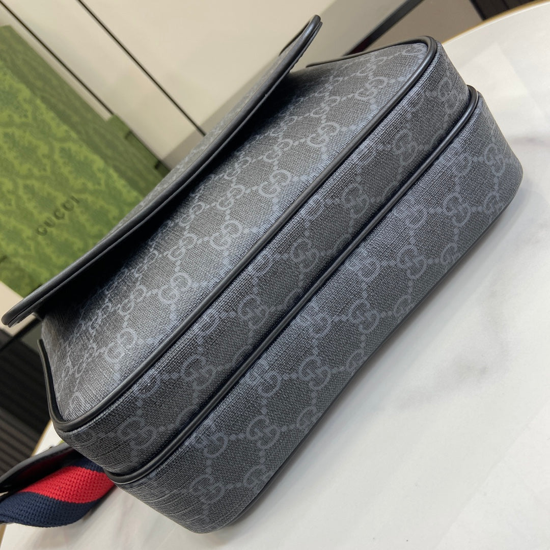 Gucci Small GG Monogram Bag in Gray Canvas