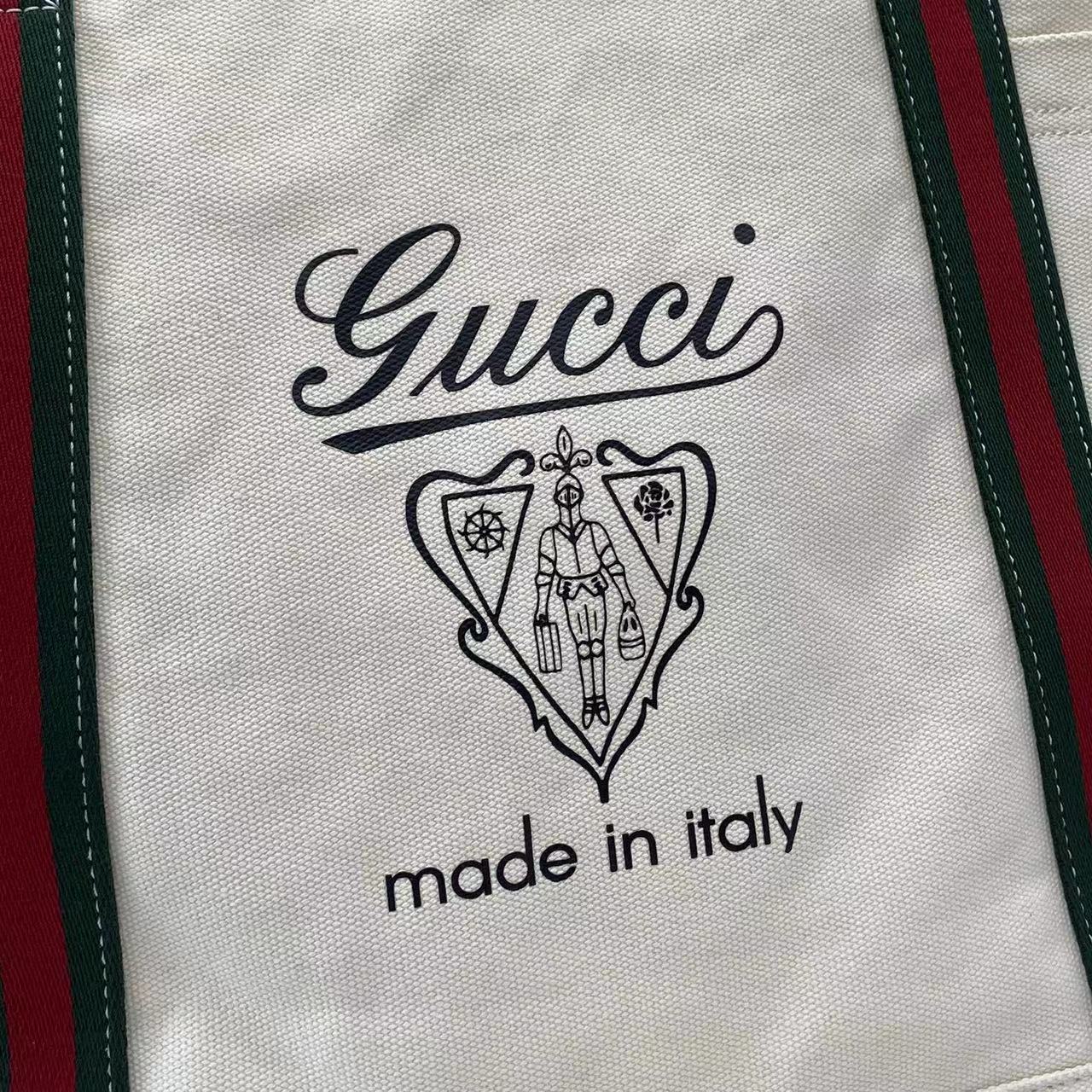 Gucci Printed Canvas Large Tote Bag