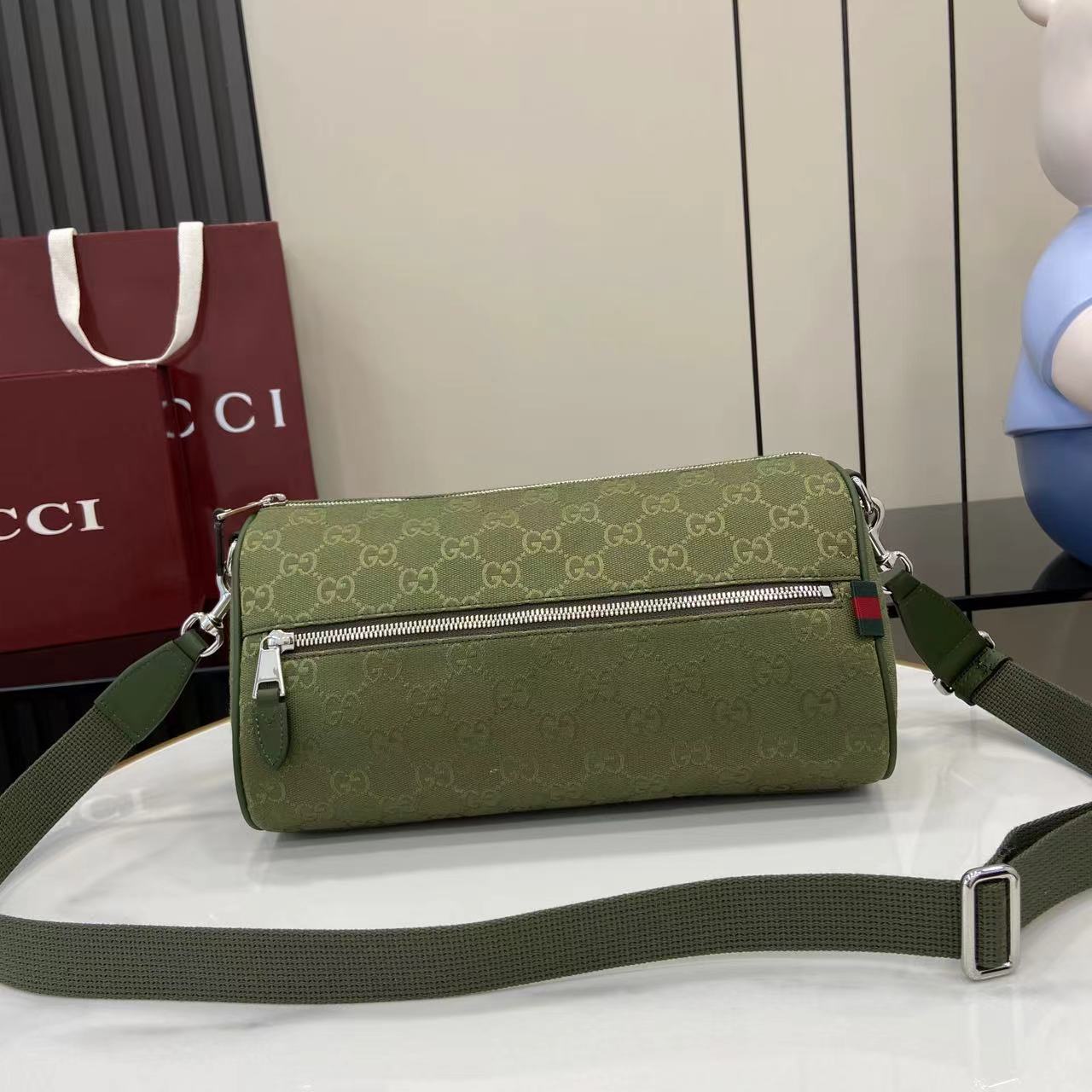 GG Canvas Small Cylinder Bag