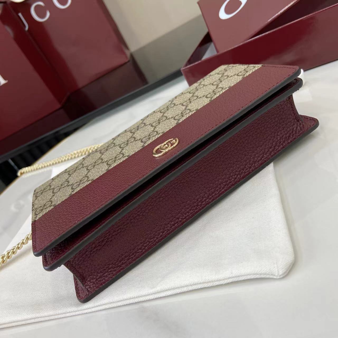 GG Marmont Bi-Color Wallet On Chain