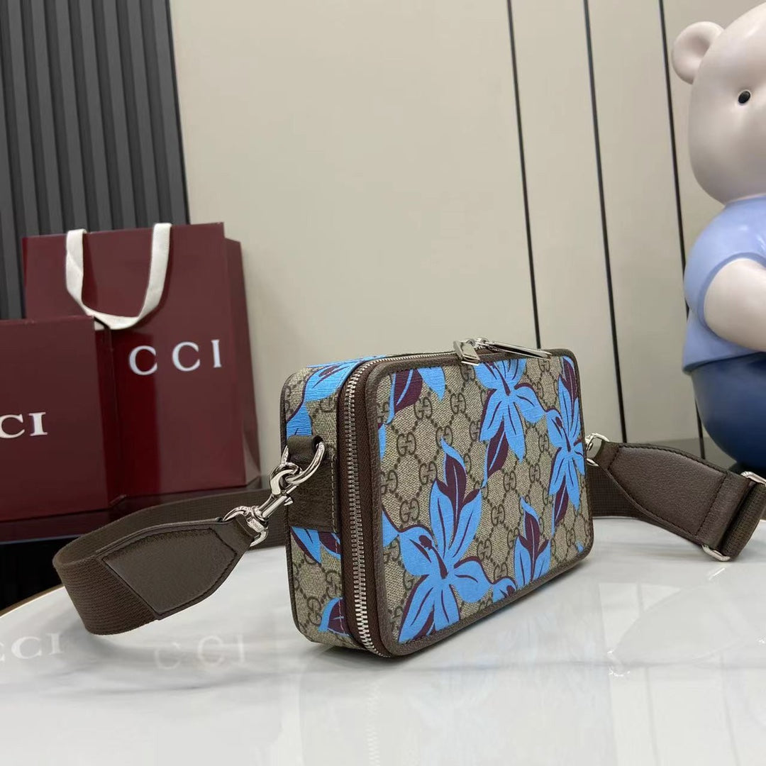 Gucci small Crossbody Bag With Blue Floral Print